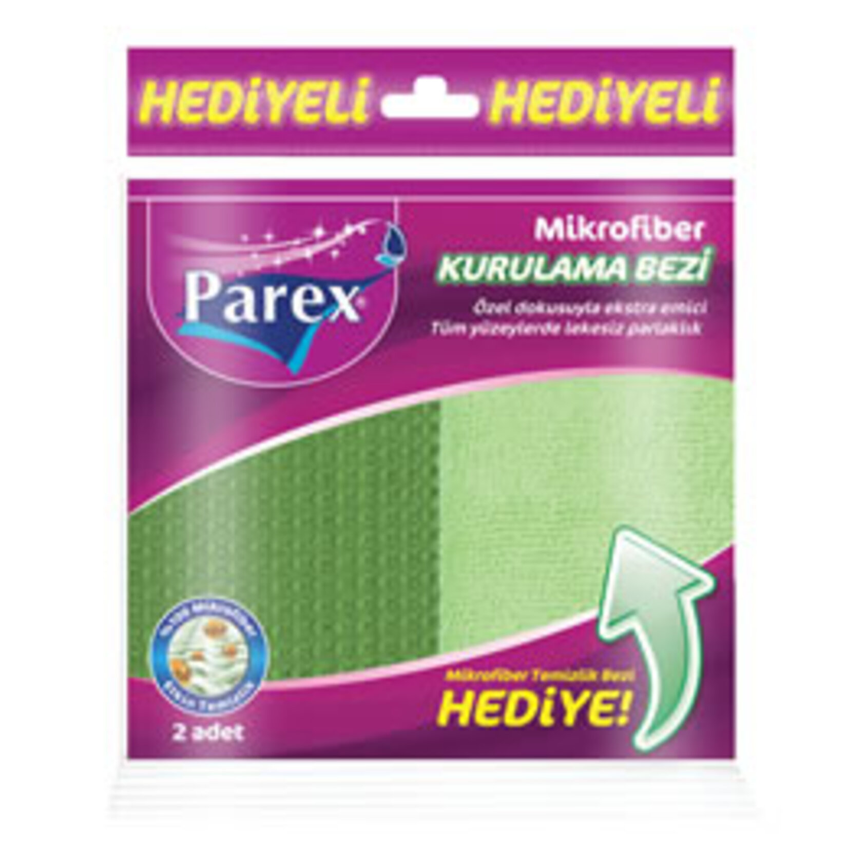 Parex Mikrofiber Kurulama Bezi/Temizlik Bezi 2'Li Paket