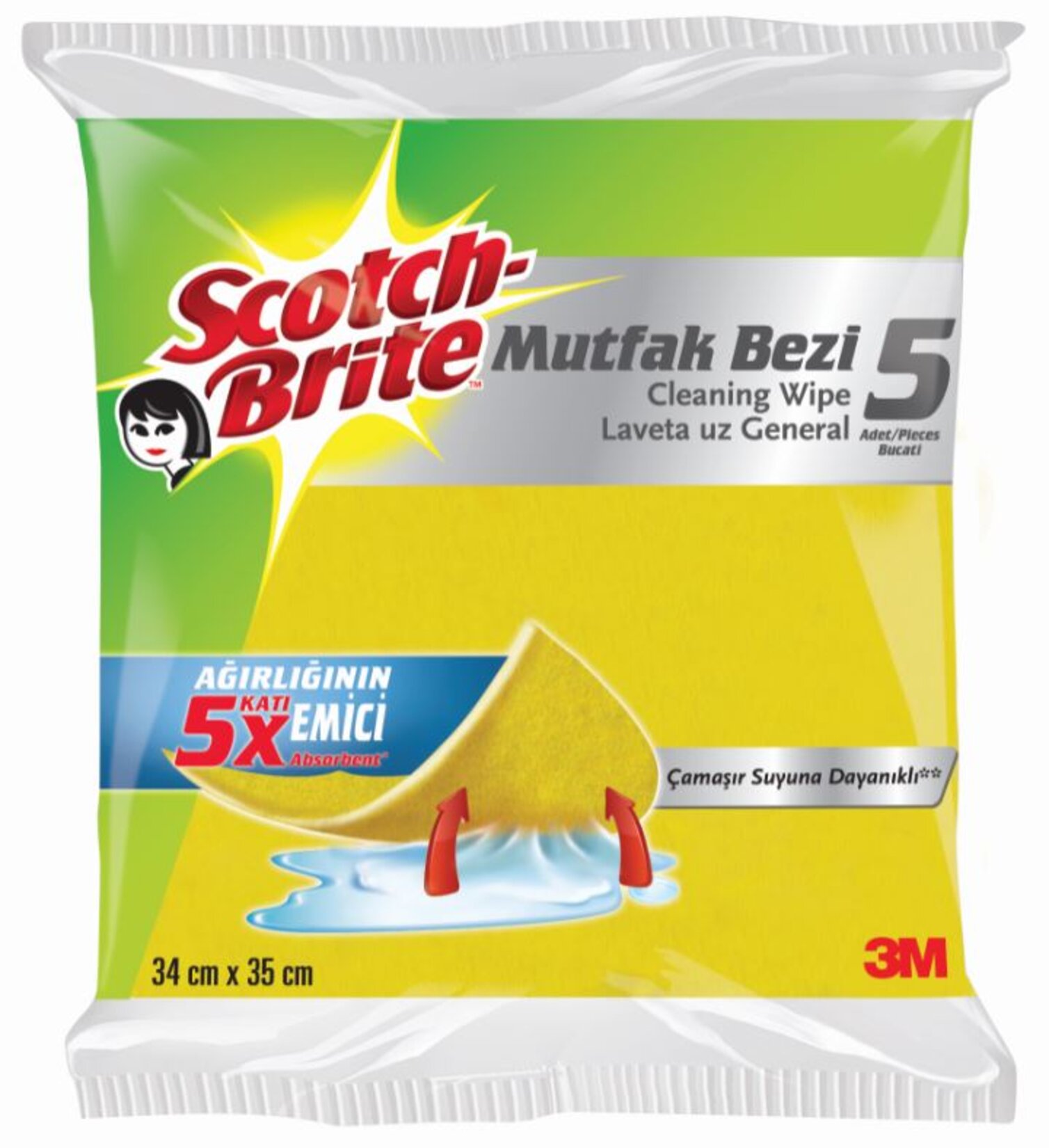 Scotch Brite Seker Desenli Temizlik Bezi 5'Li
