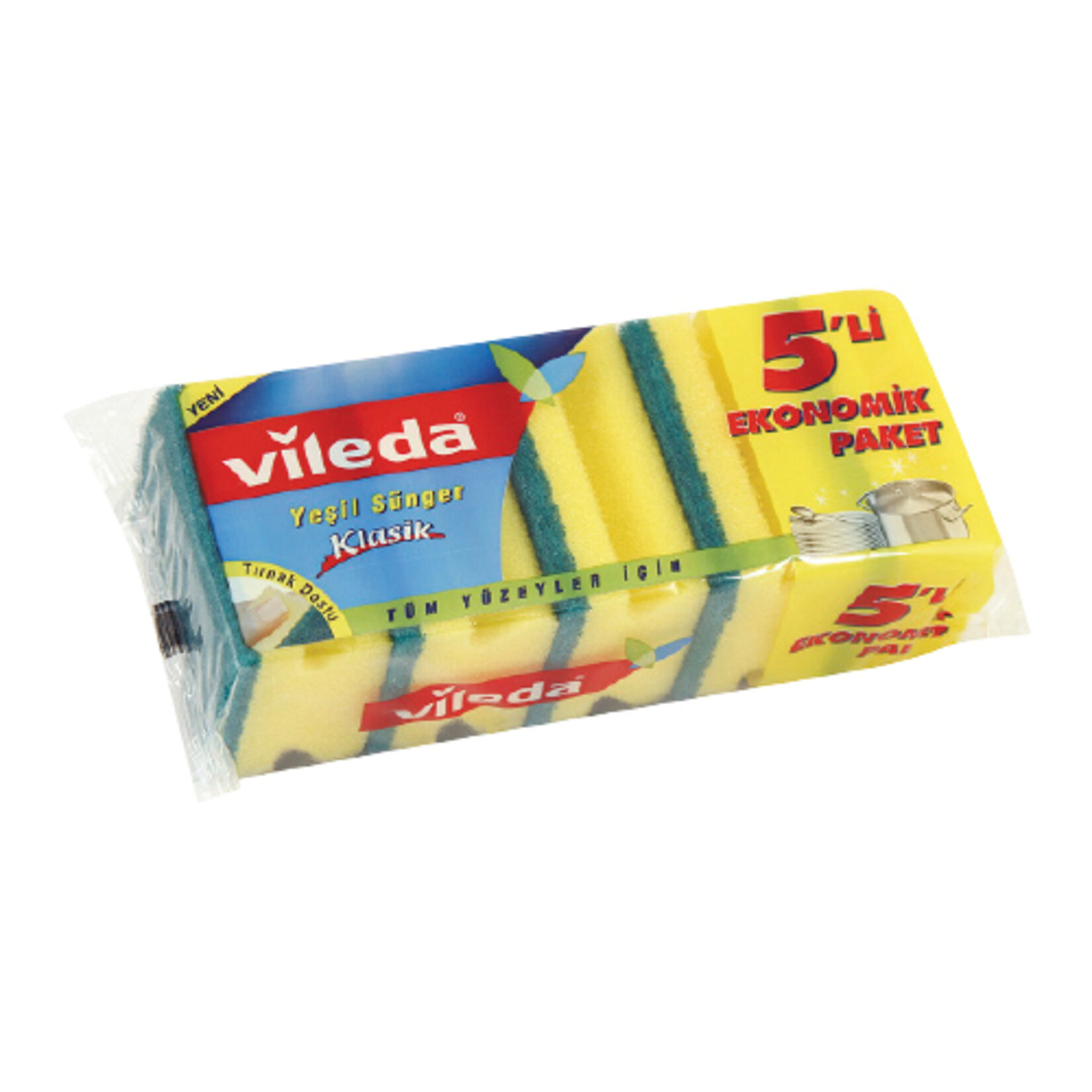 Vileda Yeşil Sünger Eko Pk 5 Li