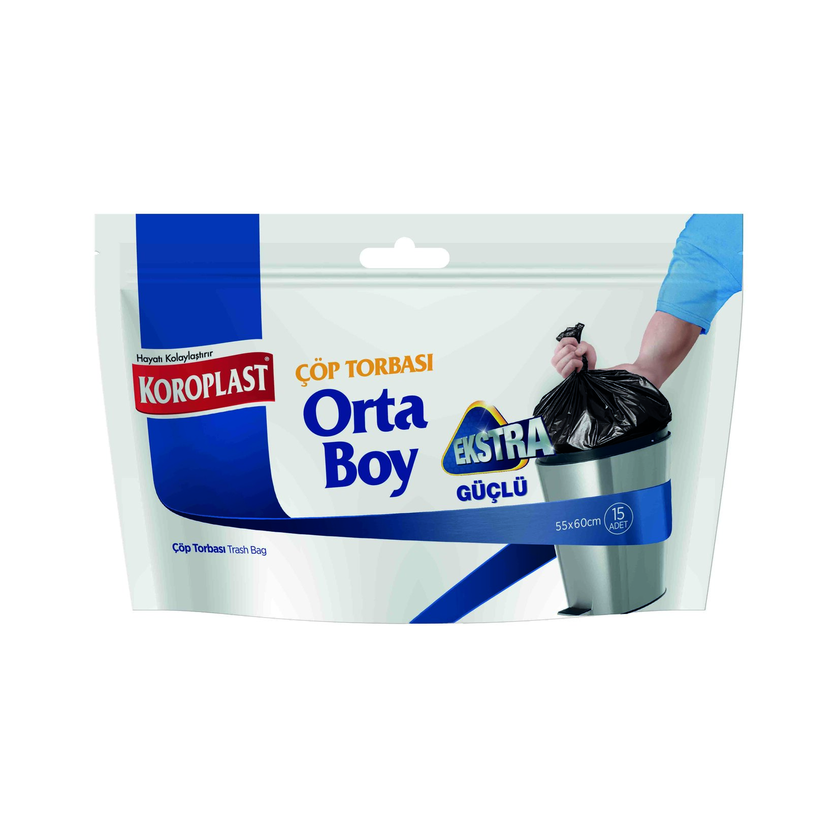 Koroplast Orta Boy Extra Güçlü Çöp Torbası 15 Adet