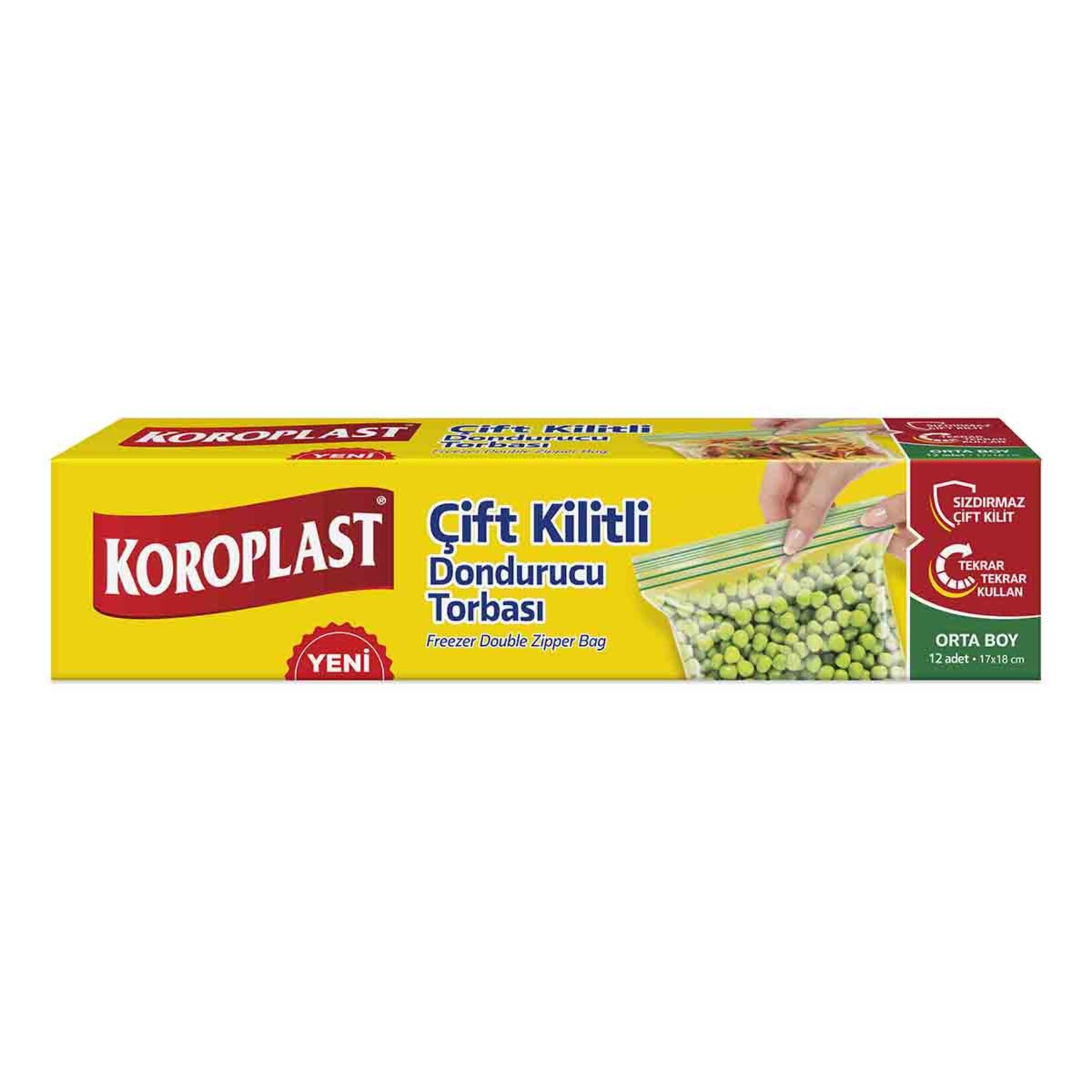 Koroplast Çift Kilitli Dondurucu Torbası Orta 12Li