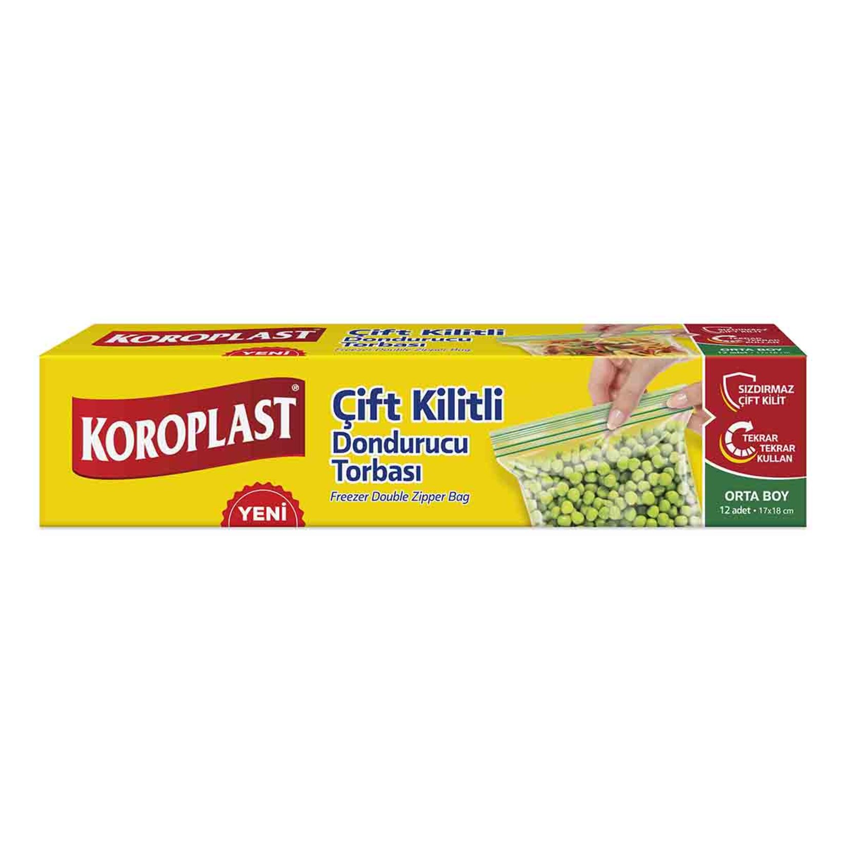 Koroplast Çift Kilitli Dondurucu Torbası Orta 12Li