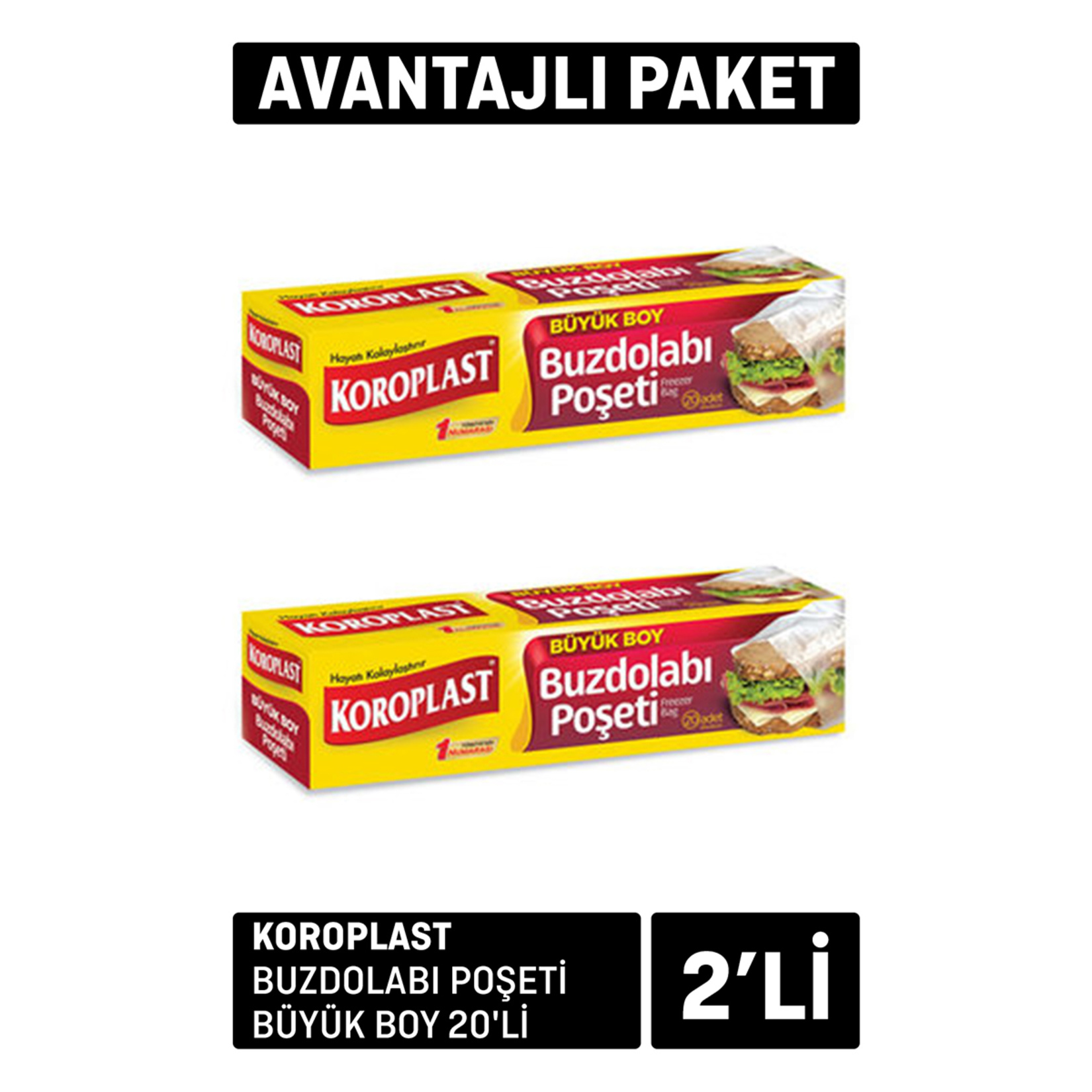 Koroplast Buzdolabı Poşeti Büyük Boy 2 Adet X 20'li
