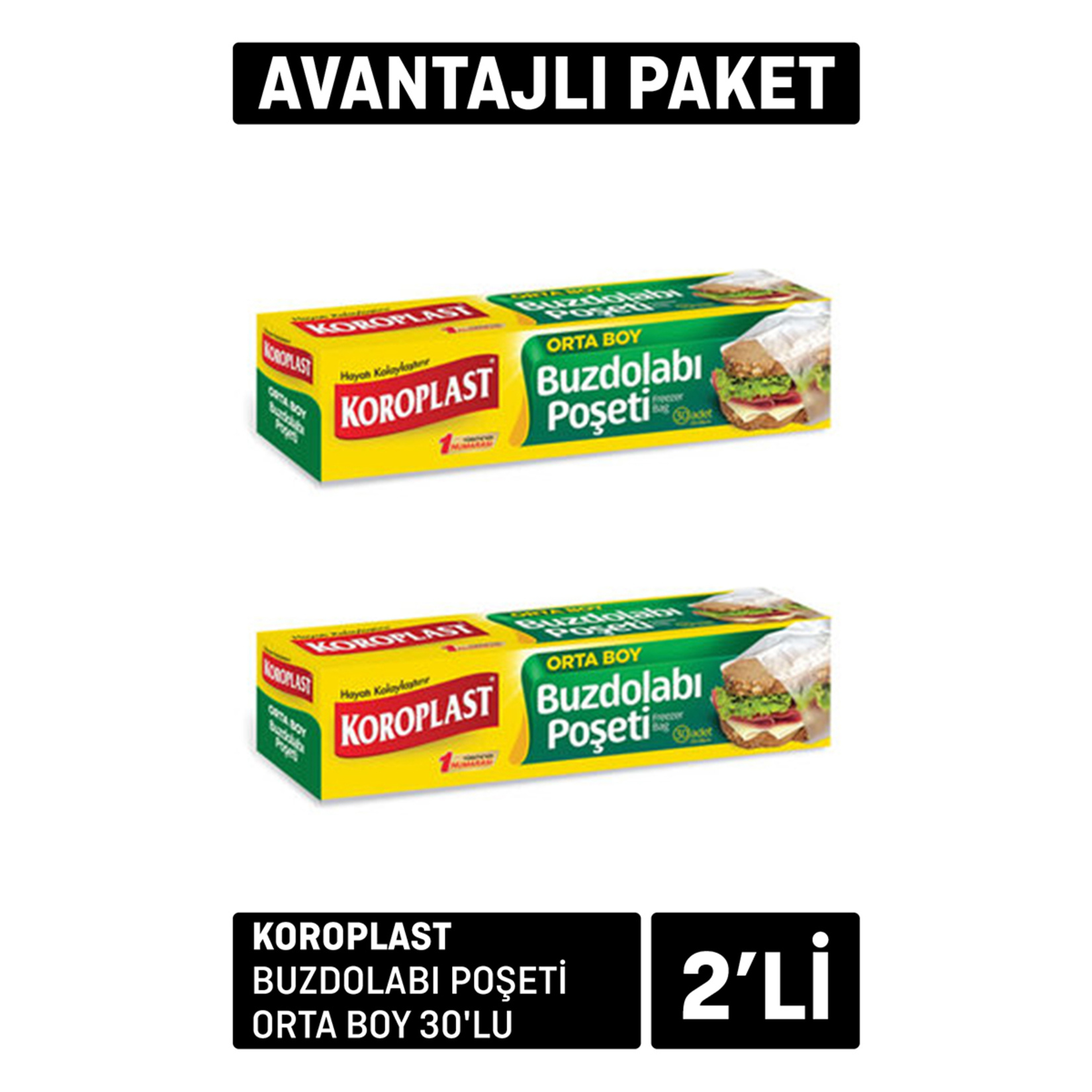 Koroplast Buzdolabı Poşeti Orta Boy 2 Adet X 30'lu