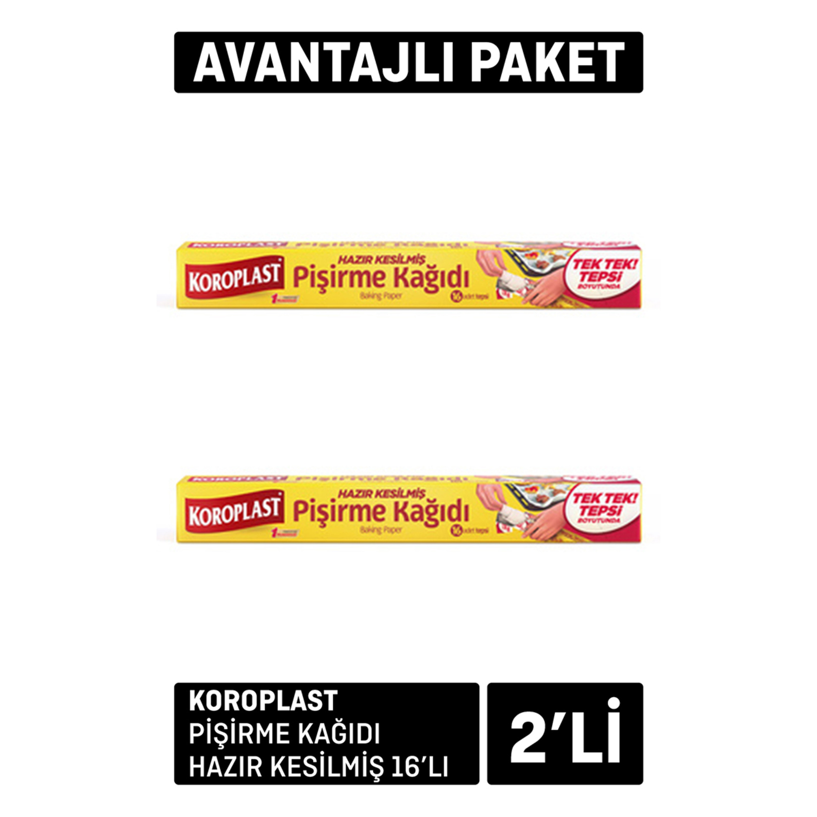 Koroplast Pişirme Kağıdı Kesilmiş 2 Adet X 16'lı