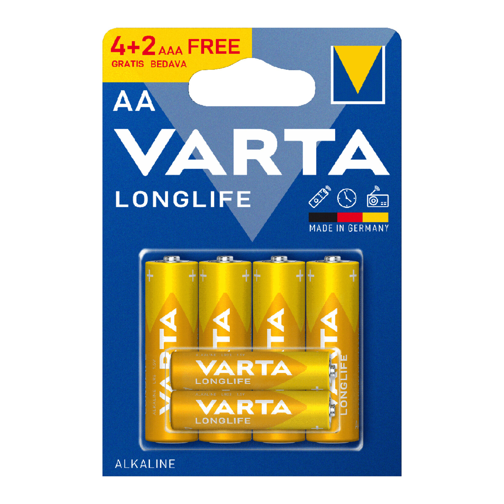 Varta Longlife Alkalin 4 Kalem +2 İnce Pil