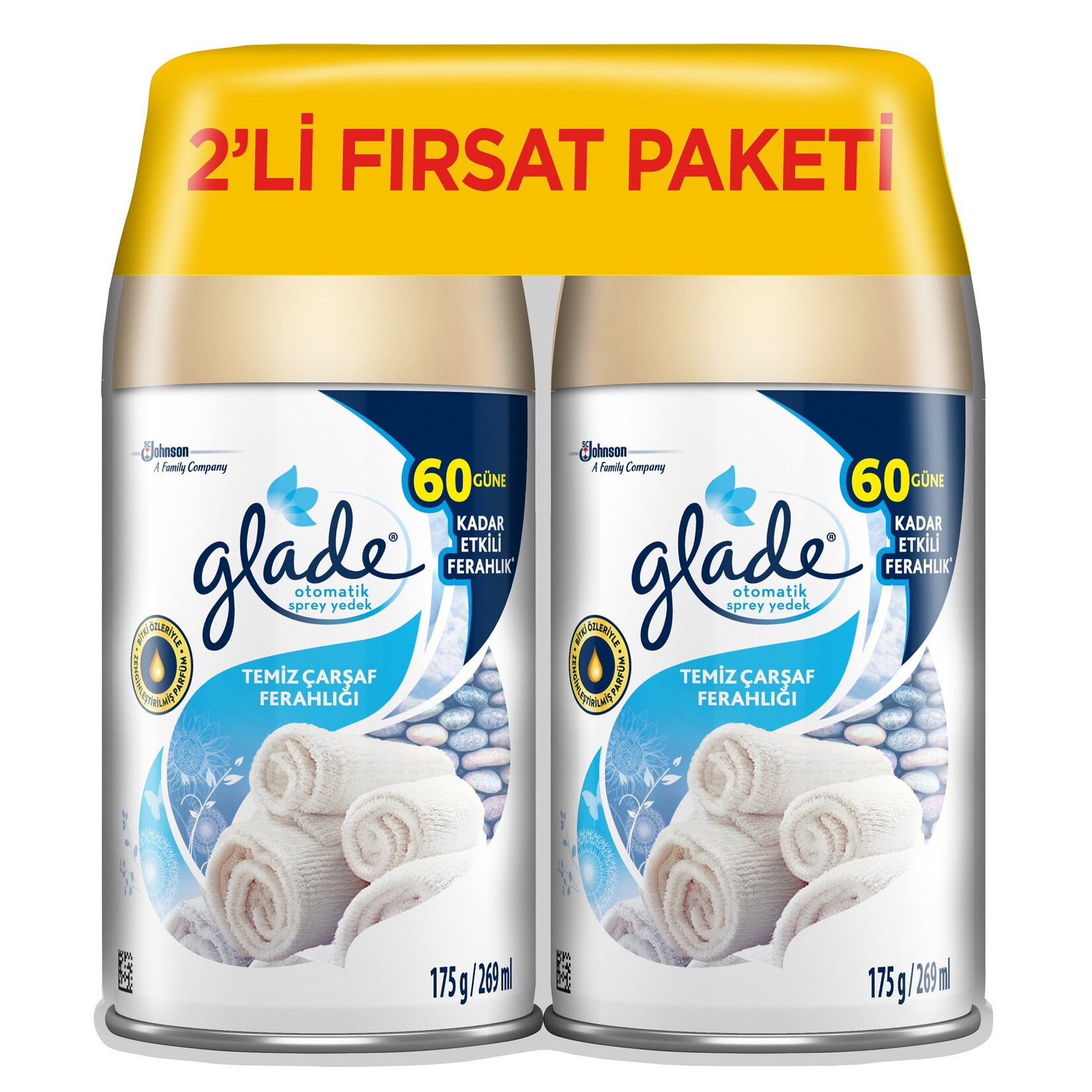 Glade Otomatik Sprey 2'li Yedek Temiz Çarşaf Ferahlığı 269ml