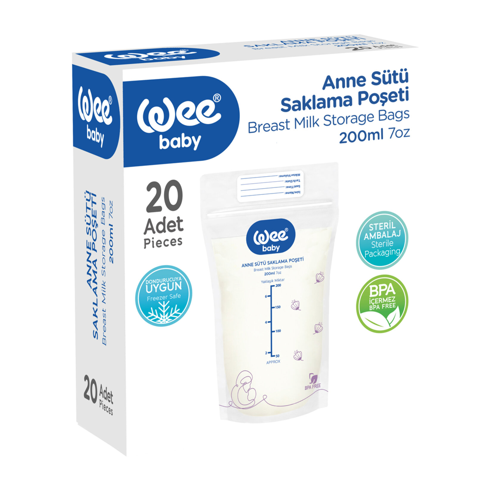 Wee Baby Anne Sütü Saklama Poşetı 20'Li