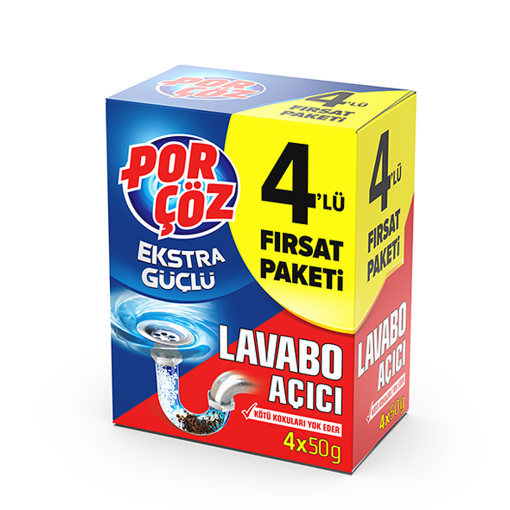 Porçöz Lavabo Açıcı Granül 4X 50 G