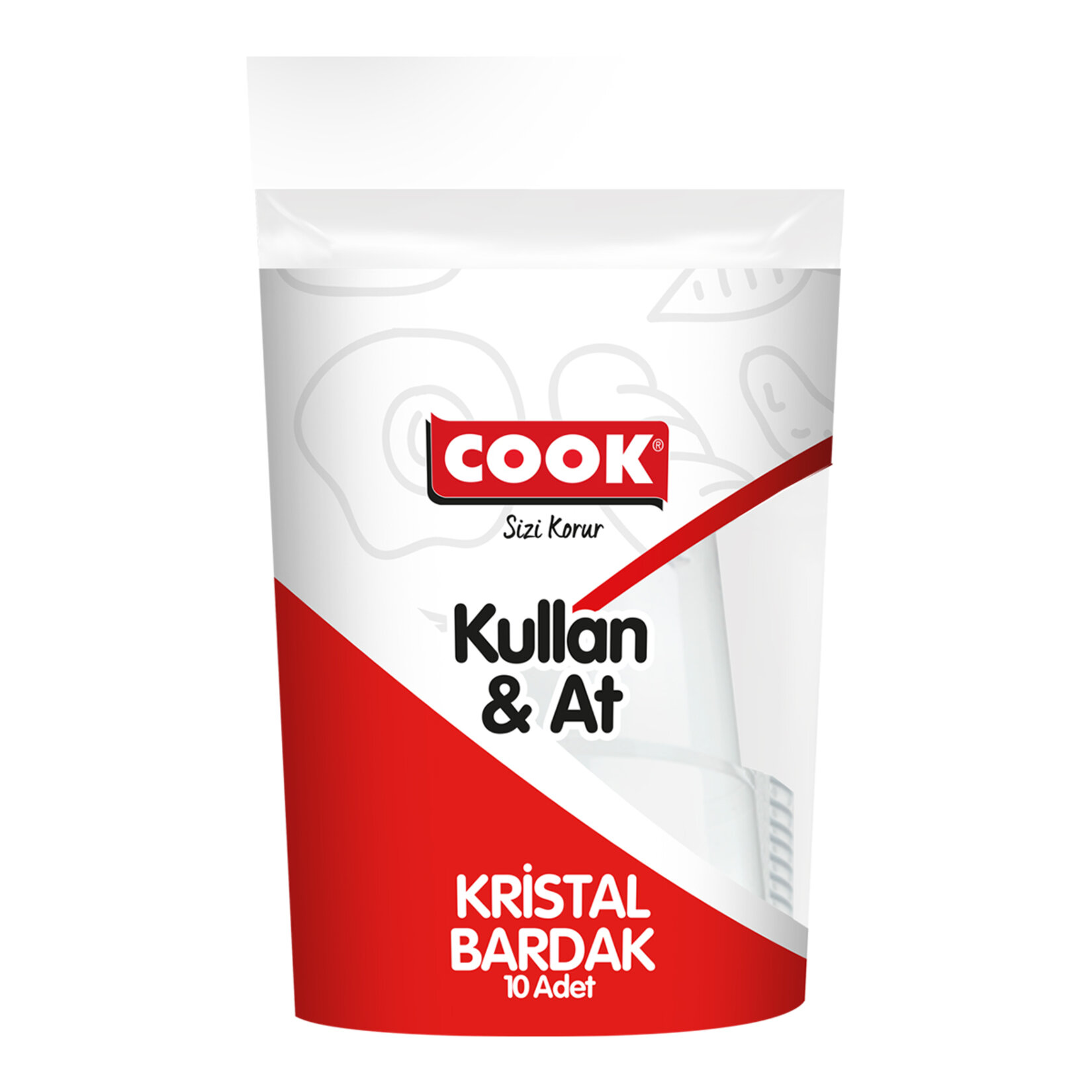 Cook Renkli Kristal Bardak 180 Cc 10'lu