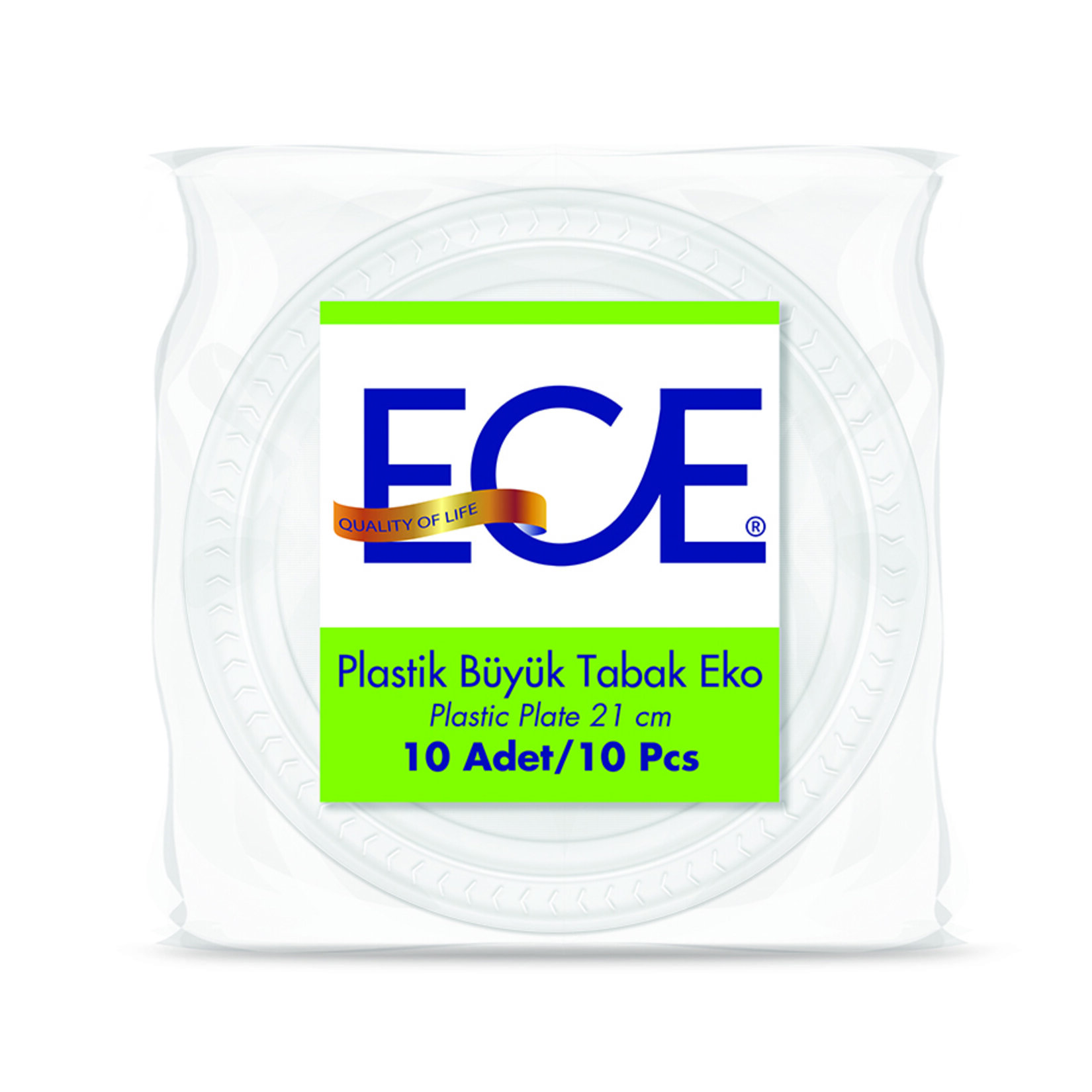 Ece Plastik Tabak 21 Cm 10Lu