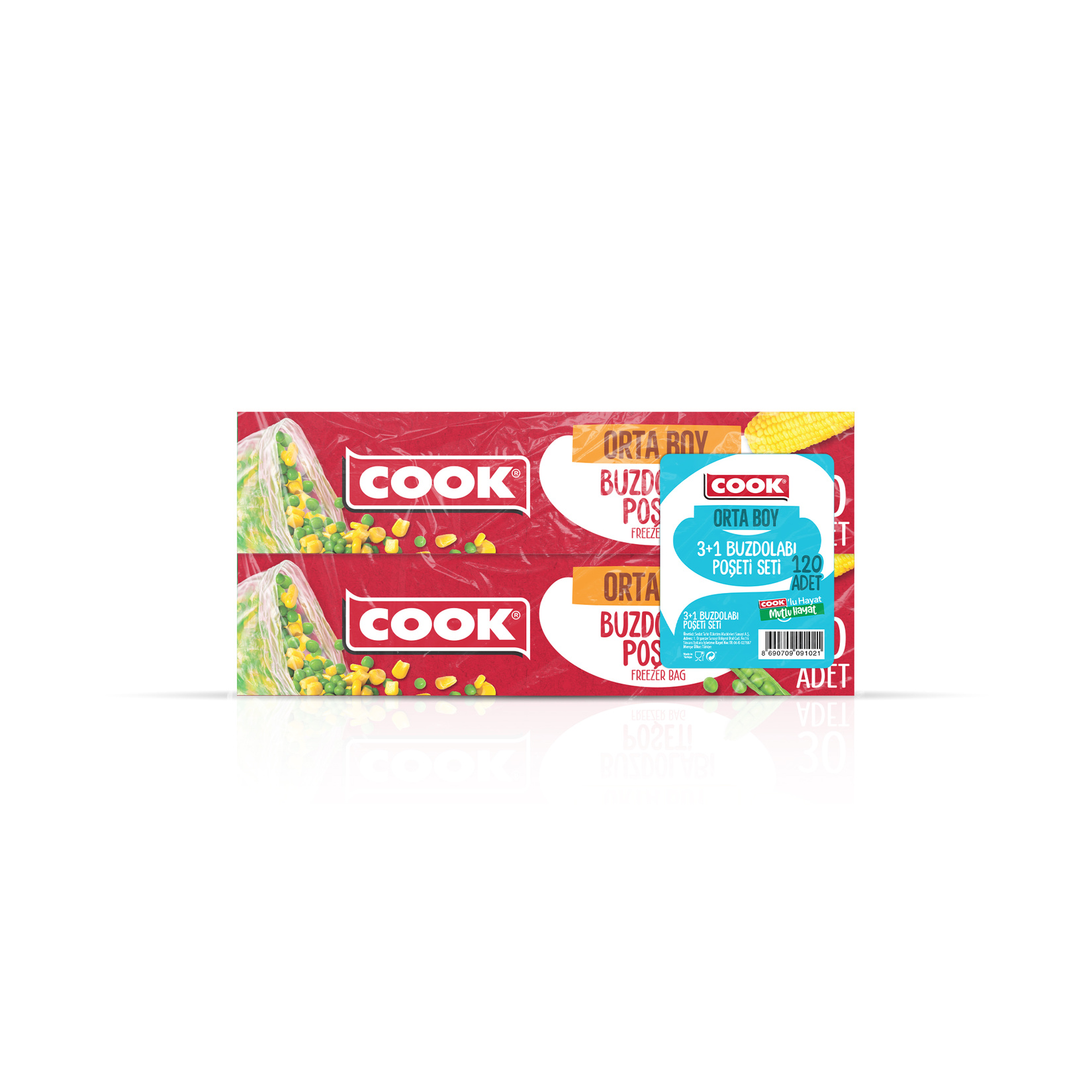 Cook Buzdolabı Poşeti (3+1) Orta Boy 24x38 Cm 120'li