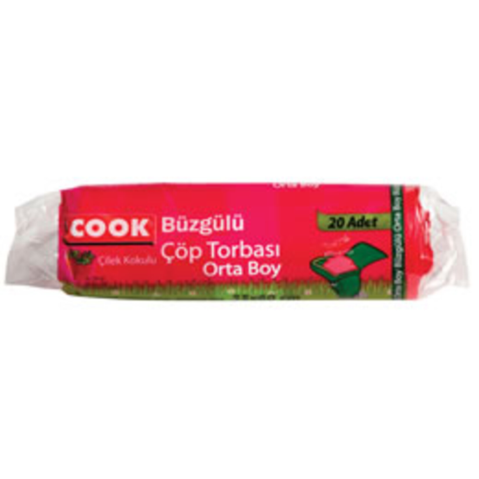 Cook Çilekli Orta Boy Büzgülü Çöp Torbası 20 Li