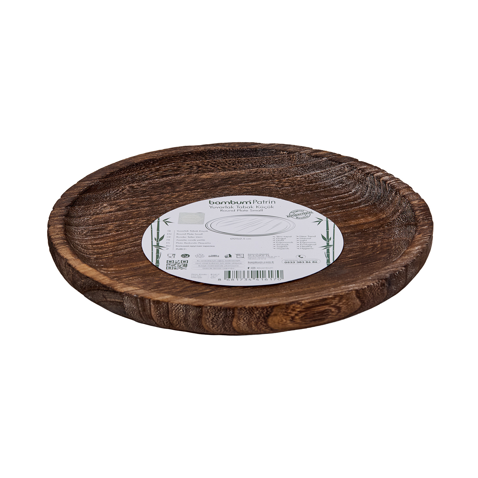Bambum Patrin Yuvarlak Tabak Küçük