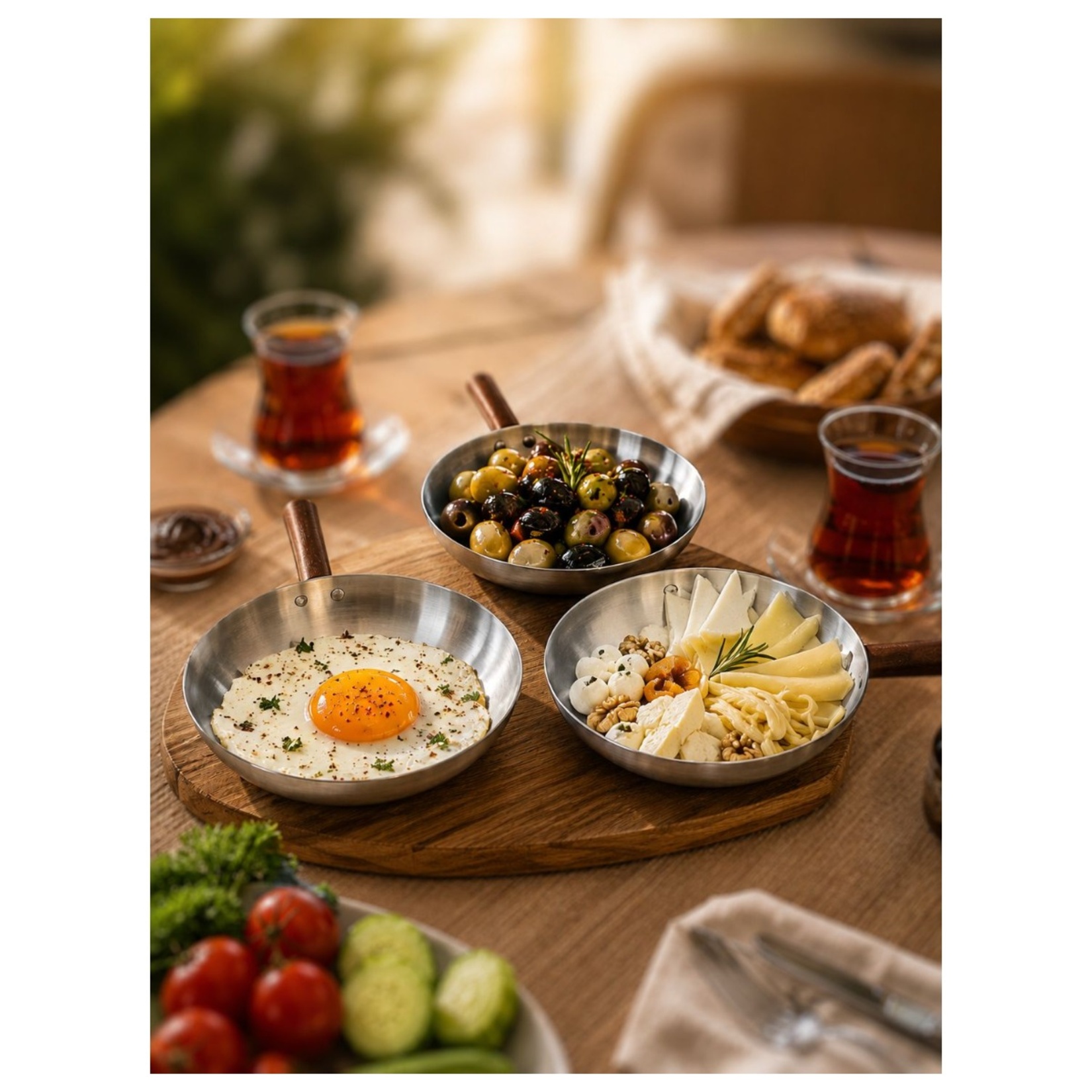 Sosa Casa Ahşap Saplı Metal Sunumluk 8 Cm 2'li