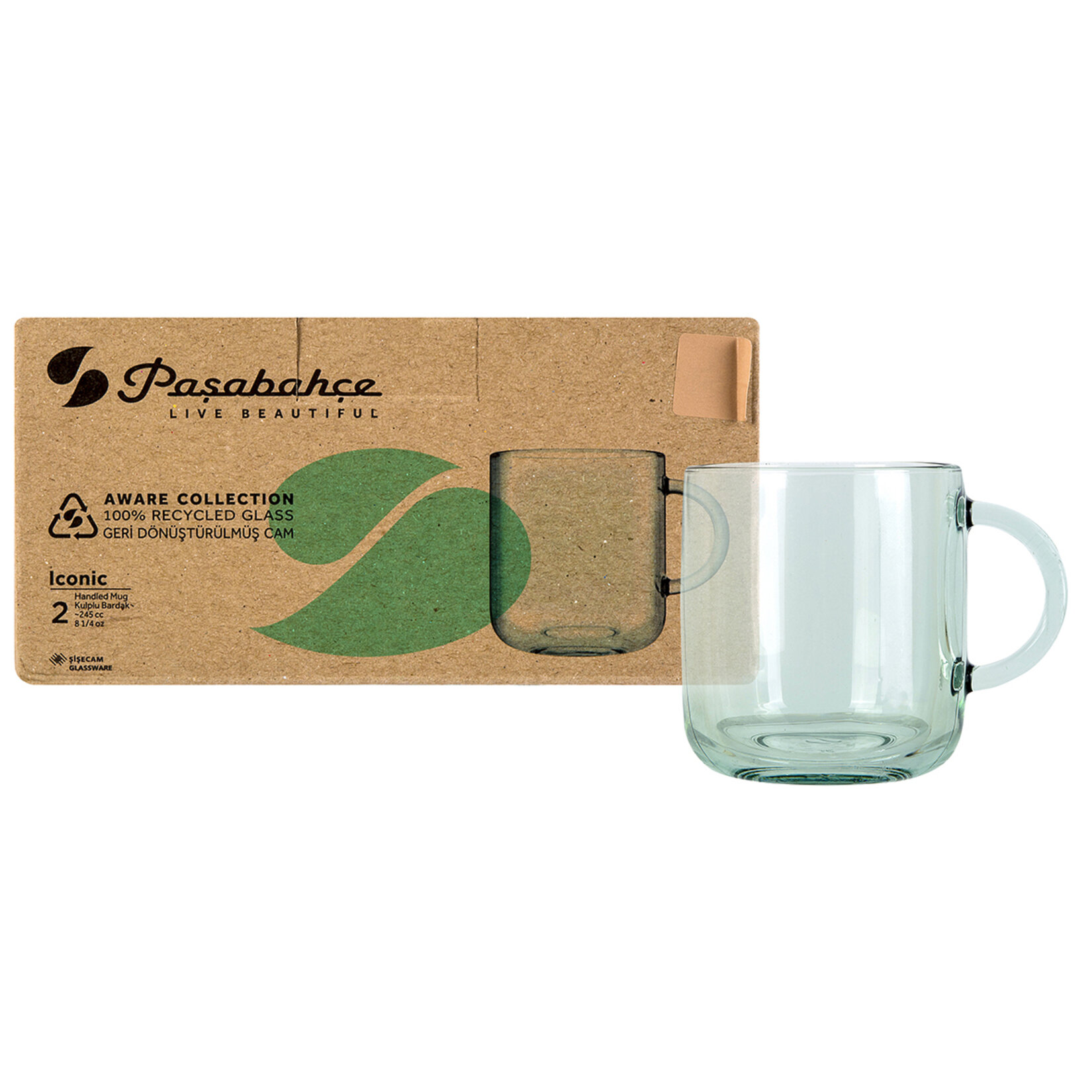 Paşabahçe Aware Iconic %100 Recycled Kupa 245 cc 2'li