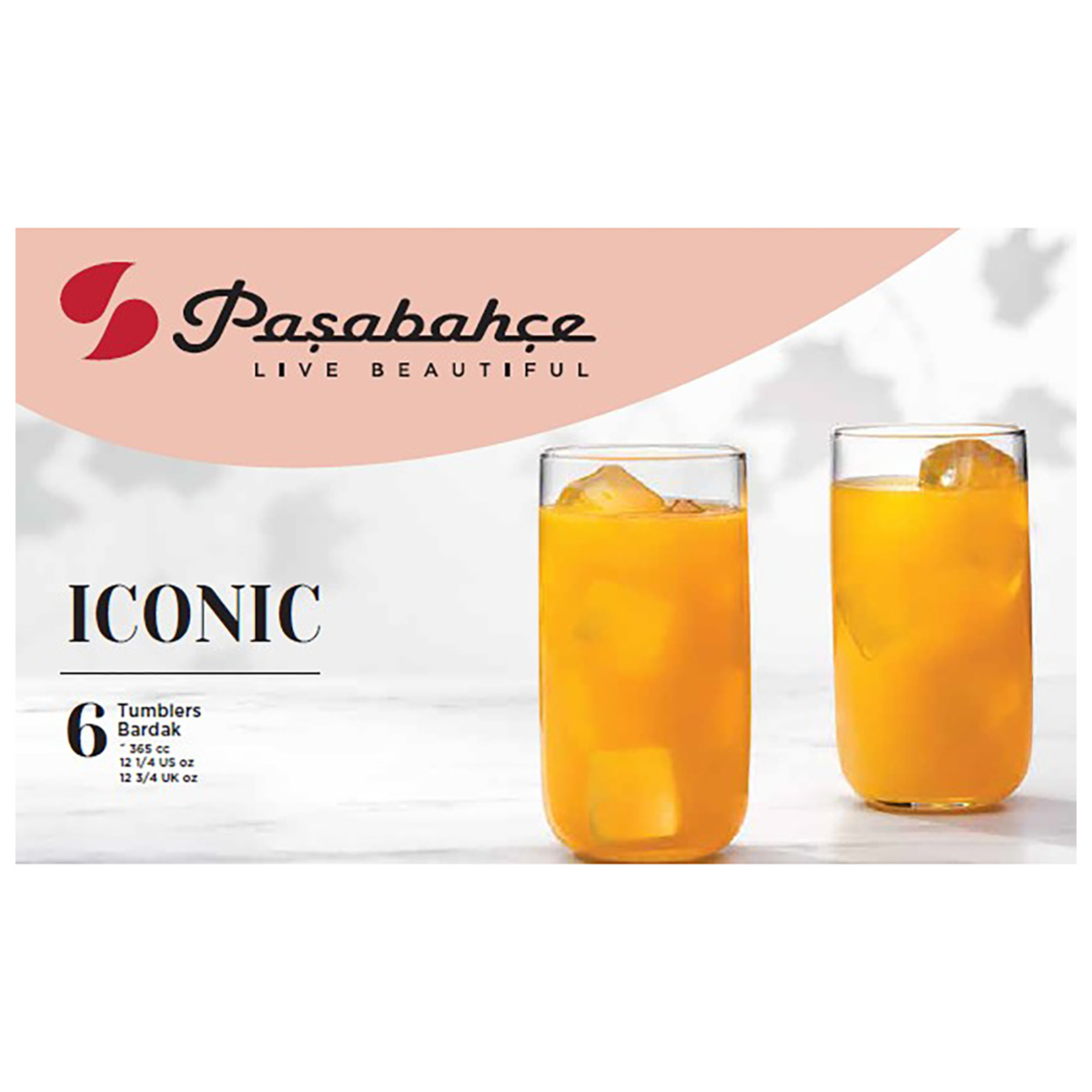 Paşabahçe Iconic Meşrubat Bardağı 6'lı 365 Cc