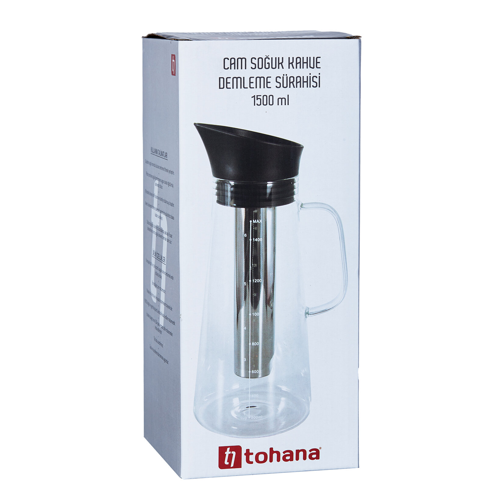 Tohana Soğuk Kahve Demleme Sürahi Cam 1500Ml