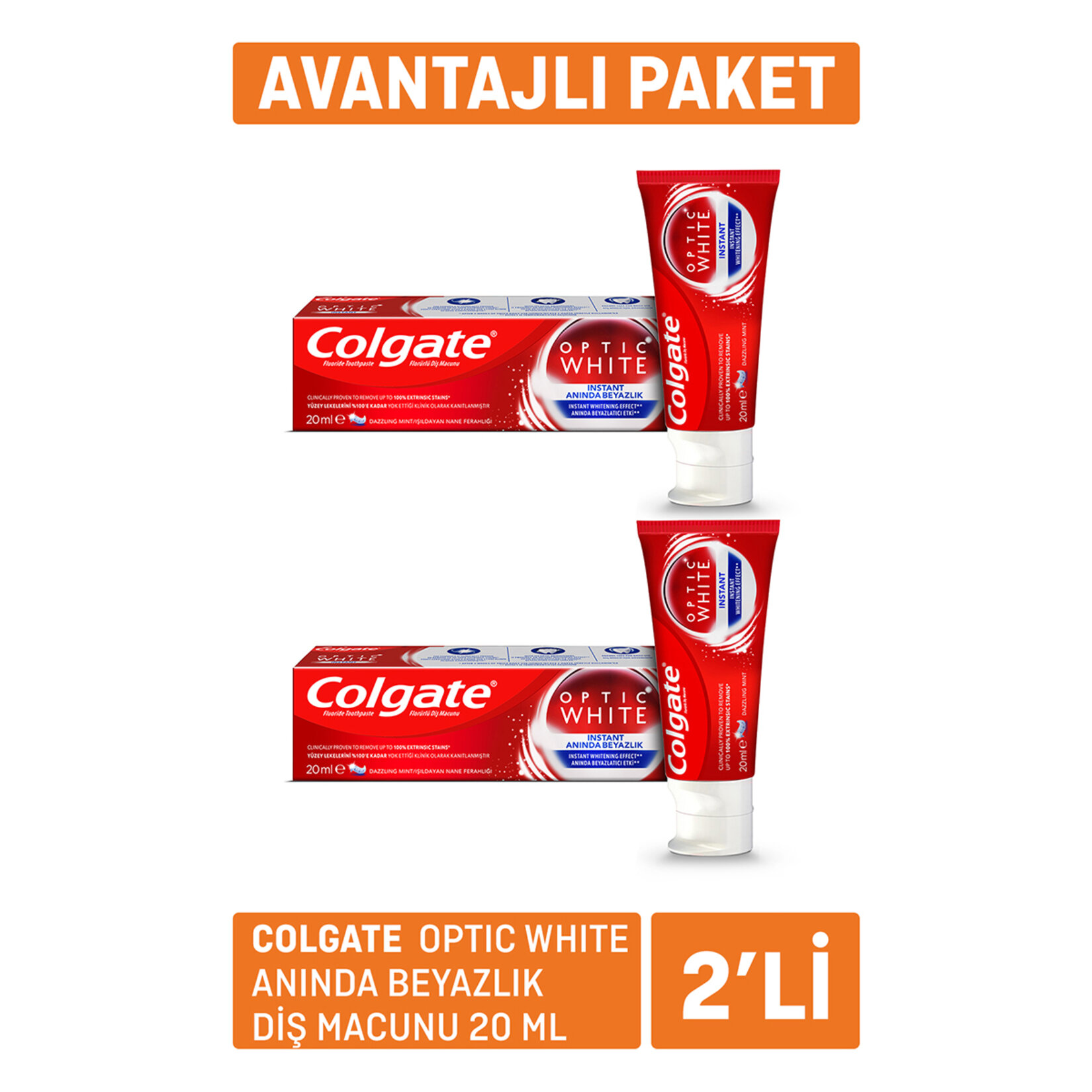 Sn Colgate O.wh. Anında Beyazlık D. Macunu 20 Ml*2