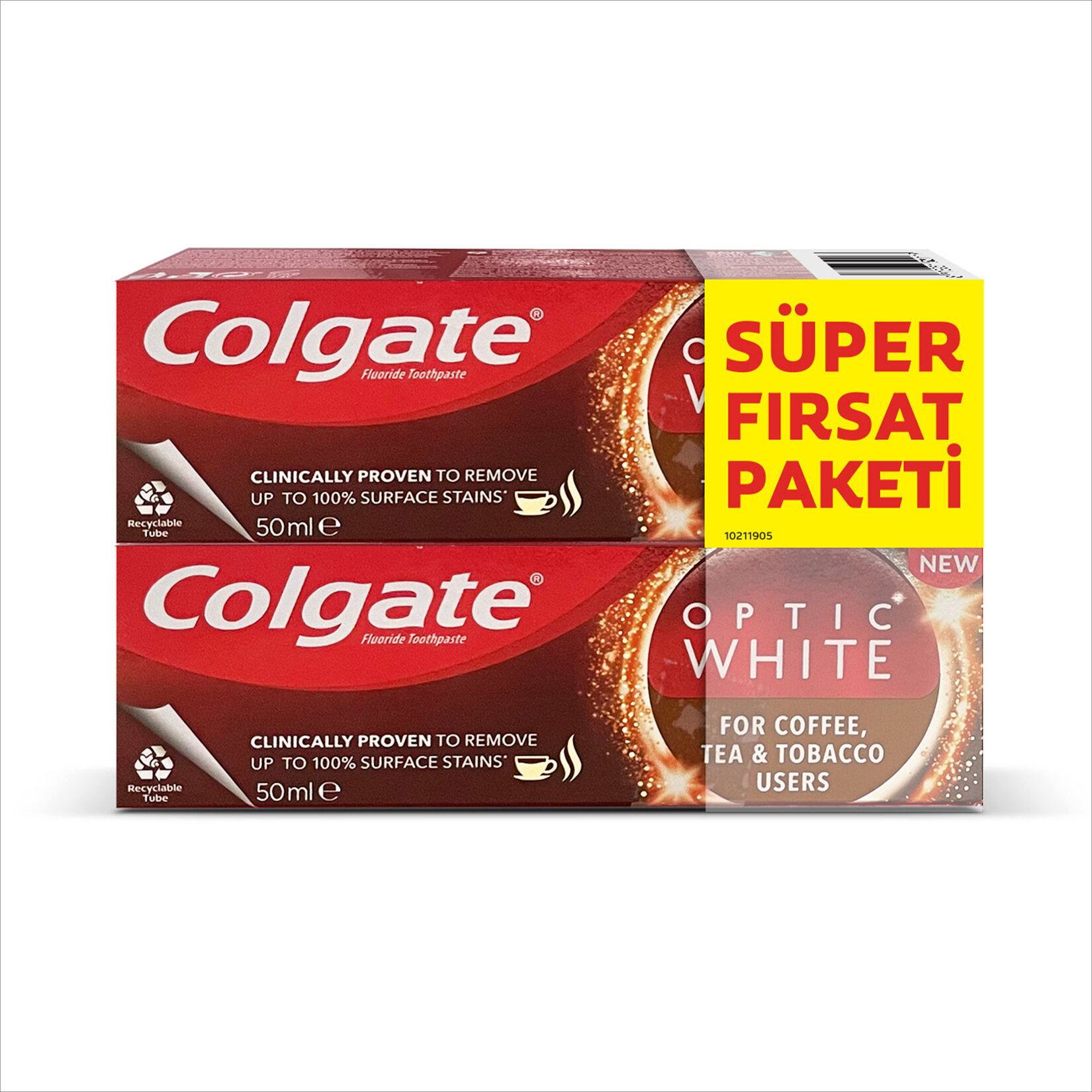 Colgate Optıc Whıte Kahve Çay Diş Macunu 2*50Ml