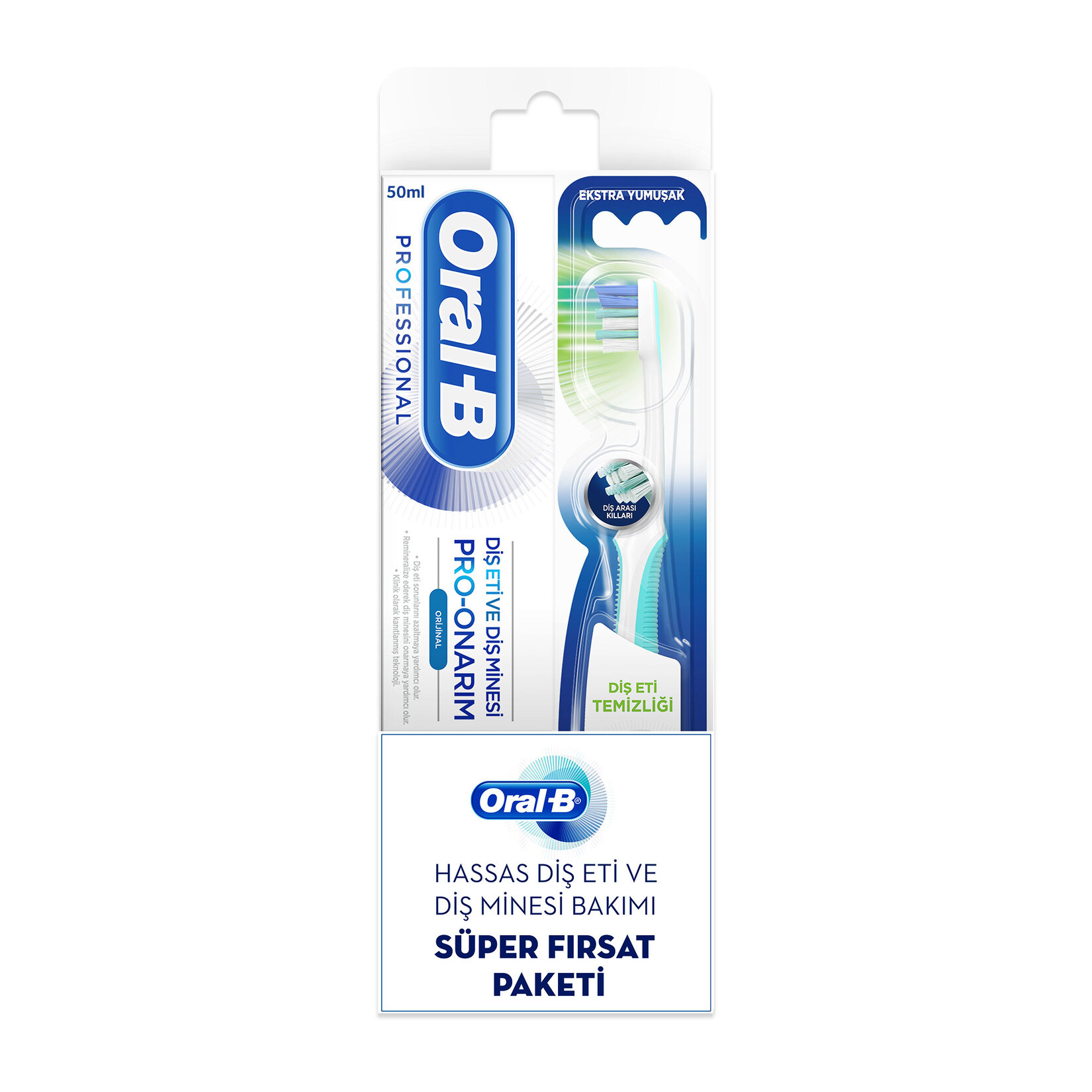 Oral-B Diş Eti ve Diş Minesi Pro-Onarım Original 50 ml + Oral-B Diş Fırçası Diş Eti Temizliği