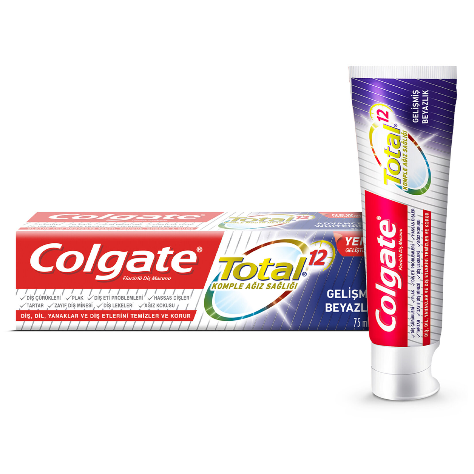 Colgate Total Gelişmiş Beyazlık Beyazlatıcı Diş Macunu 75 ml