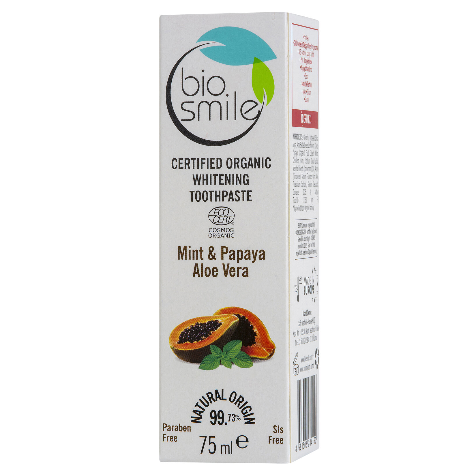 Biosmile Organik Beyazlatıcı Diş Macunu Papaya 75 Ml