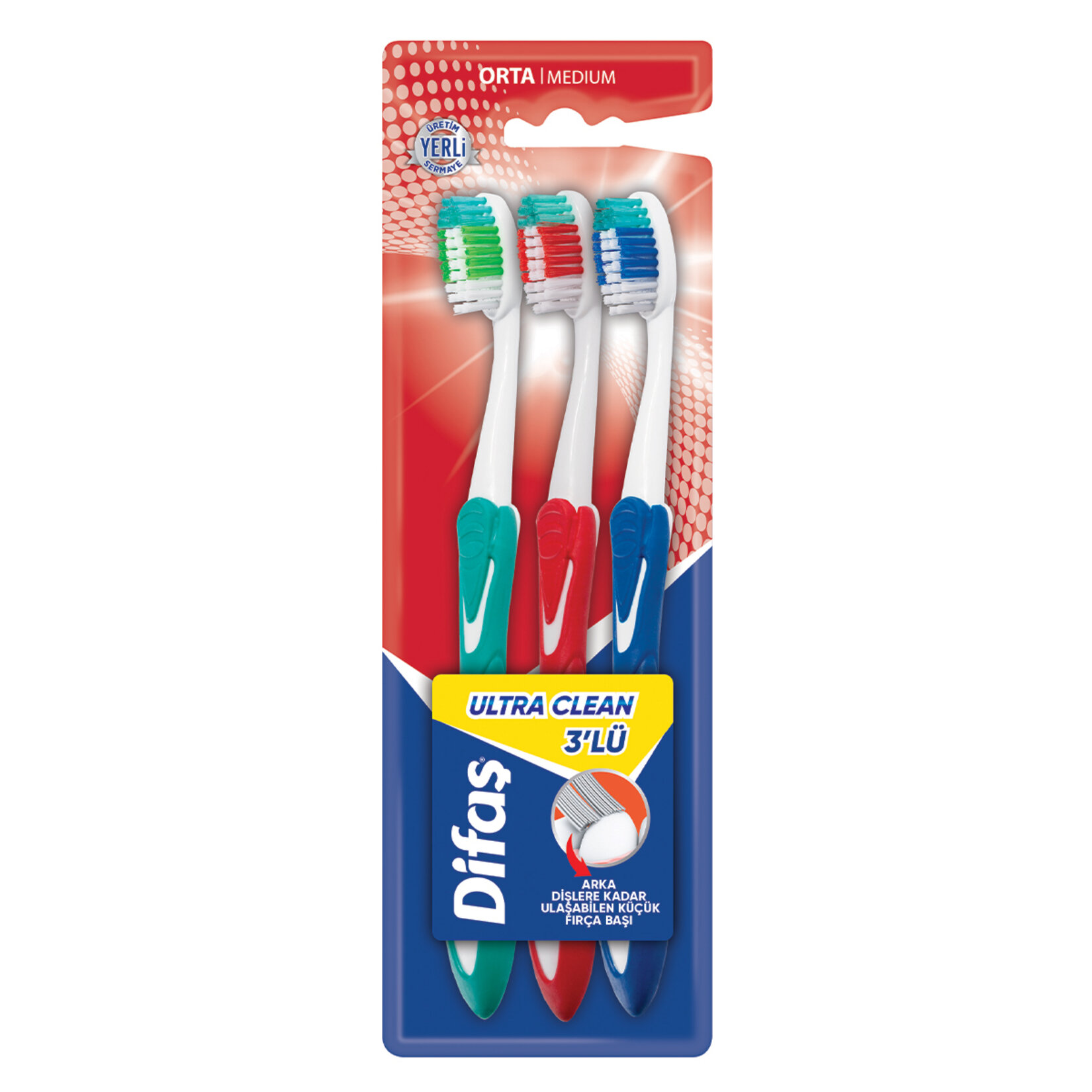 Difaş Ultra Clean 3'lü Diş Fırçası