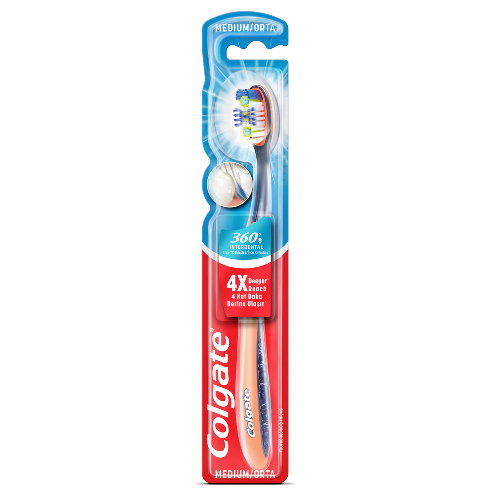 Colgate 360 Diş Arası Temizliği Orta Diş Fırçası