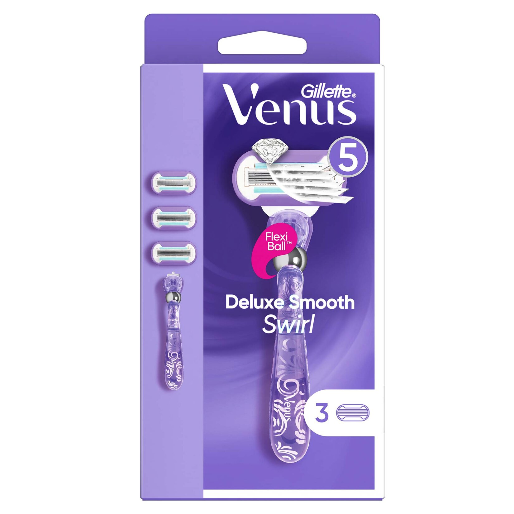 Gillette Venus Swirl Tıraş Makinesi + 3 Adet Yedek Başlık