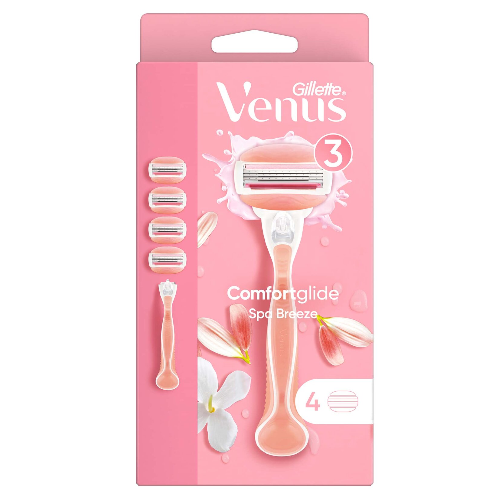 Gillette Venus Comfortglide Spa Breeze Kadın Tıraş Makinesi + 4 Adet Yedek Tıraş Bıçağı