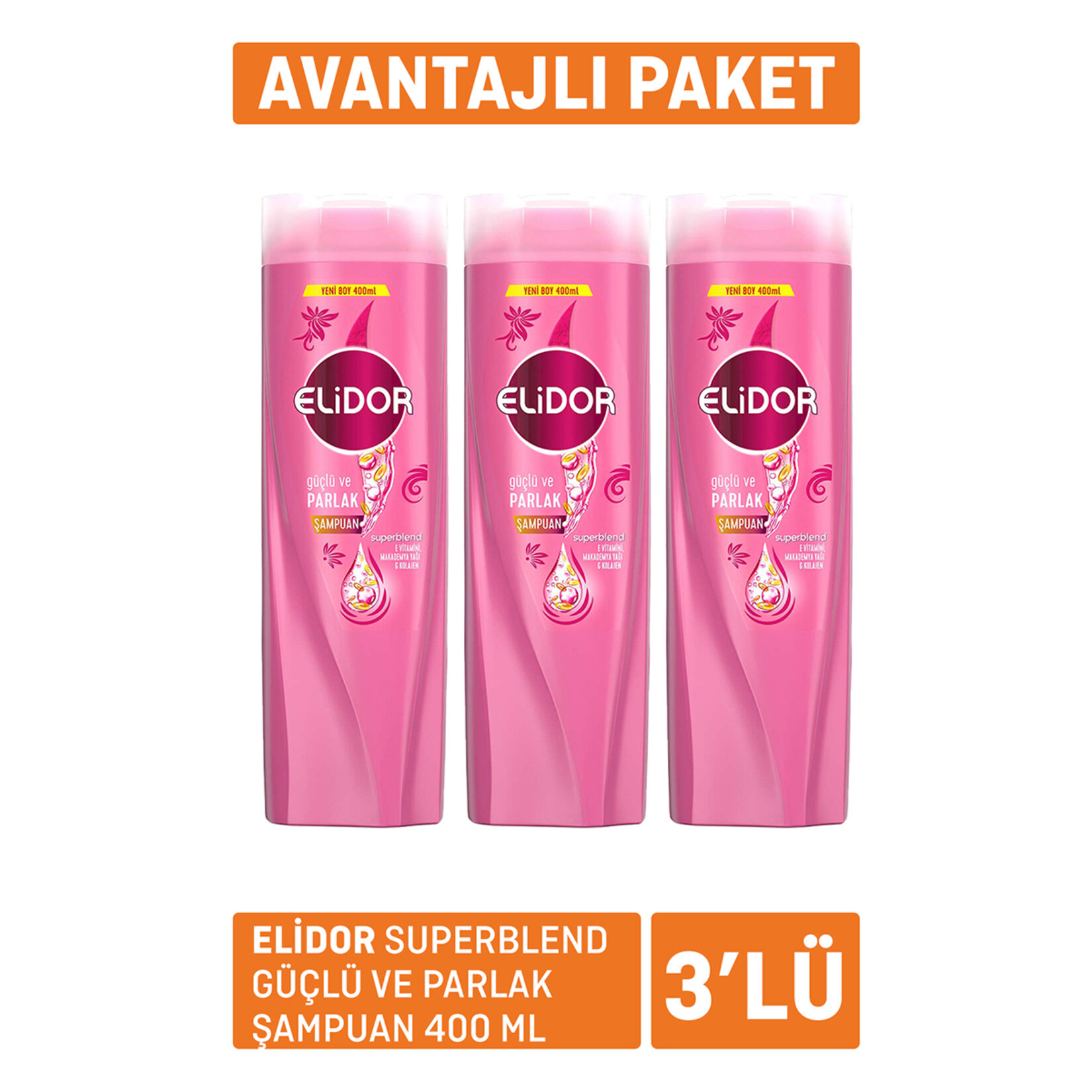 Elidor Superblend Güçlü Ve Parlak Şampuan 400 ml 3 adet