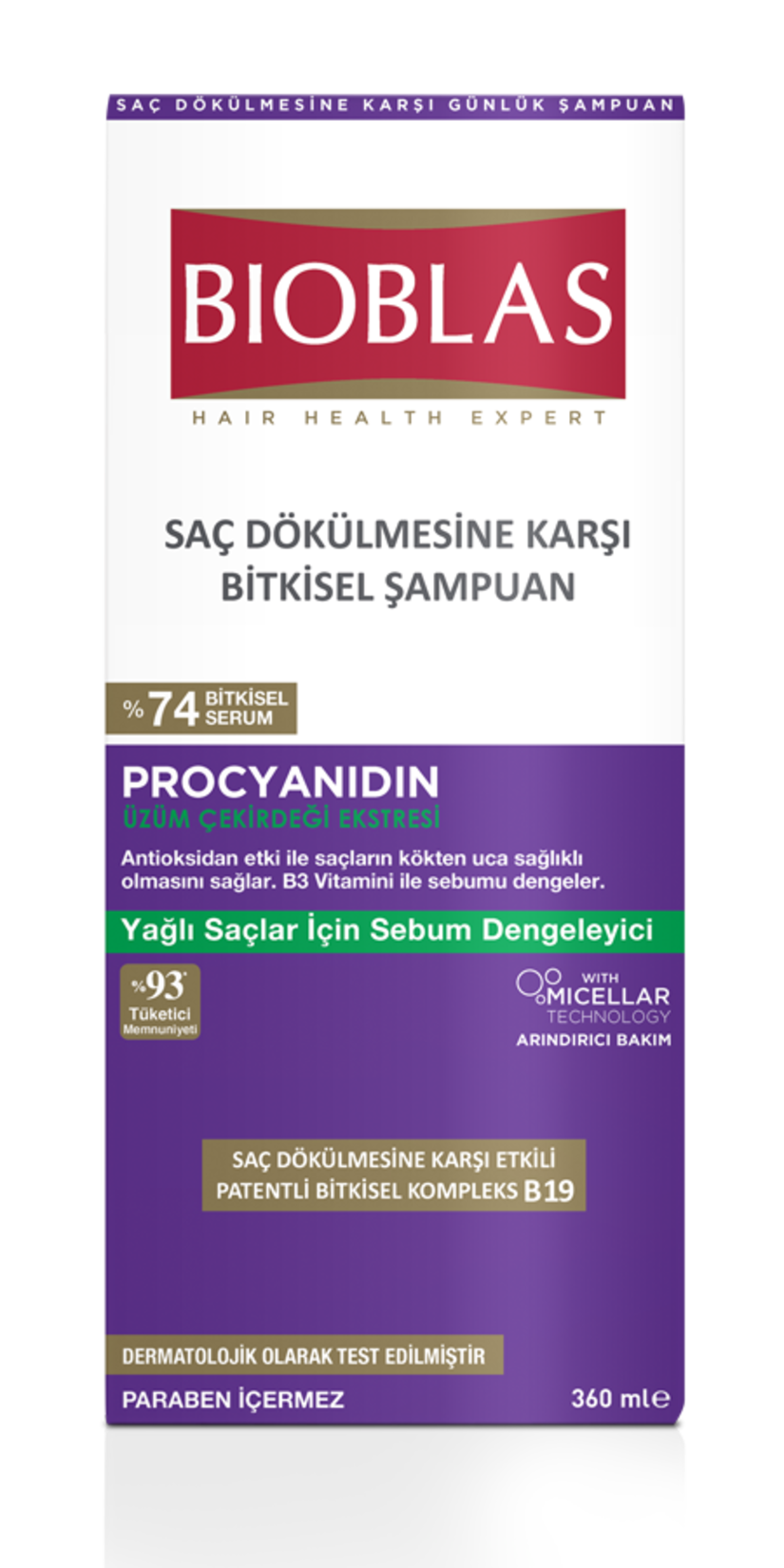 Bioblas Procyanidin Yağlanma&Dökülme Karşıtı Şampuan 360 Ml