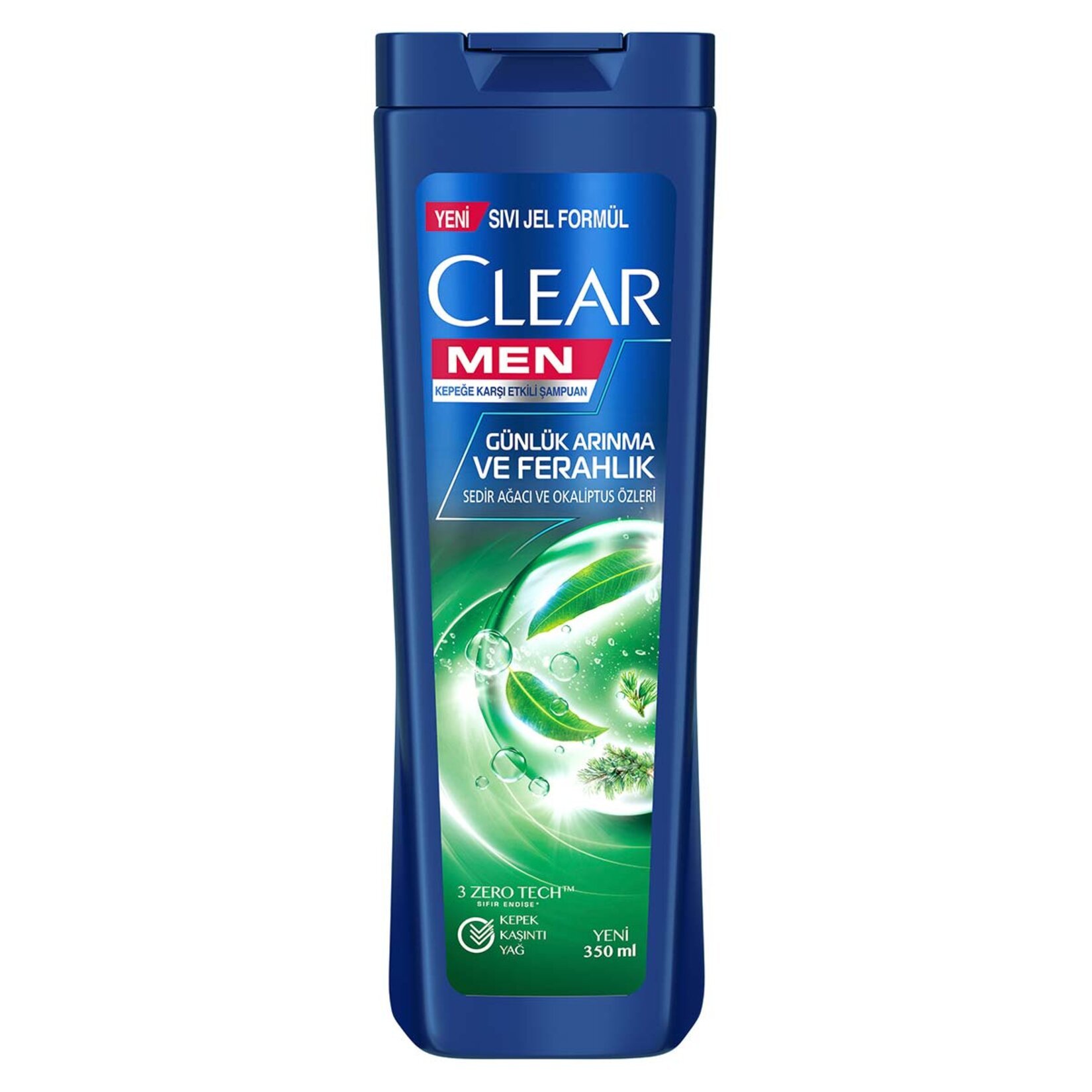 Clear Men Kepeğe Karşı Etkili Şampuan Günlük Arınma ve Ferahlık Sedir Ağacı ve Okaliptus Özleri 350 ml