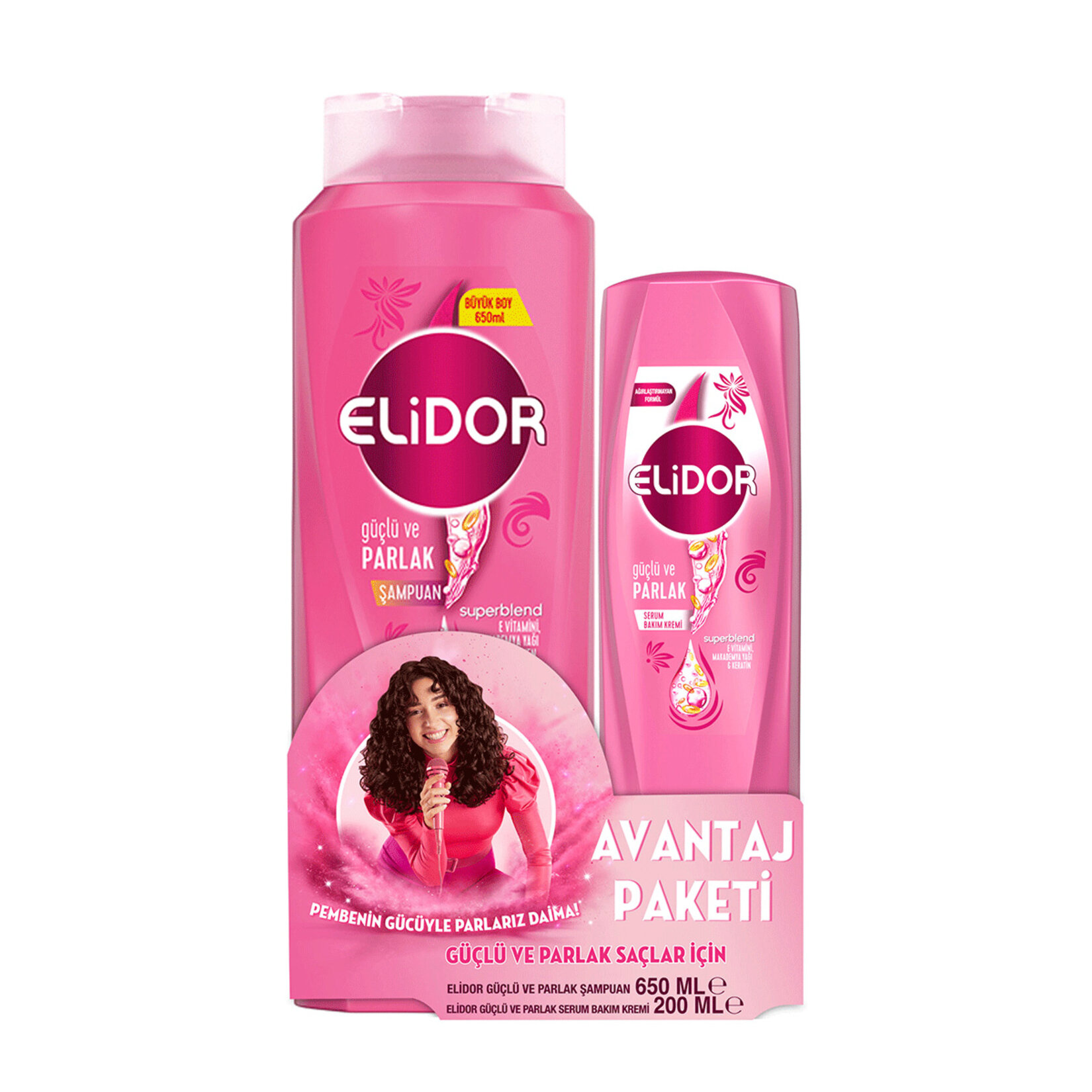 Elidor Güçlü Parlak Şampuan 650Ml + Saç Kremi 200Ml
