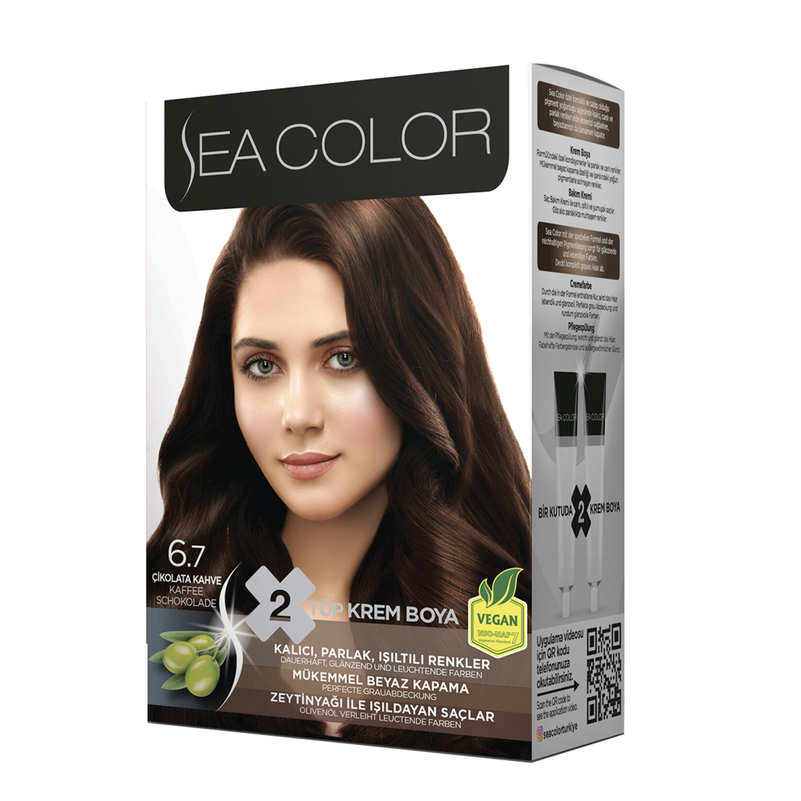 Sea Color Saç Boyası Seti 6.7 Çikolata Kahve