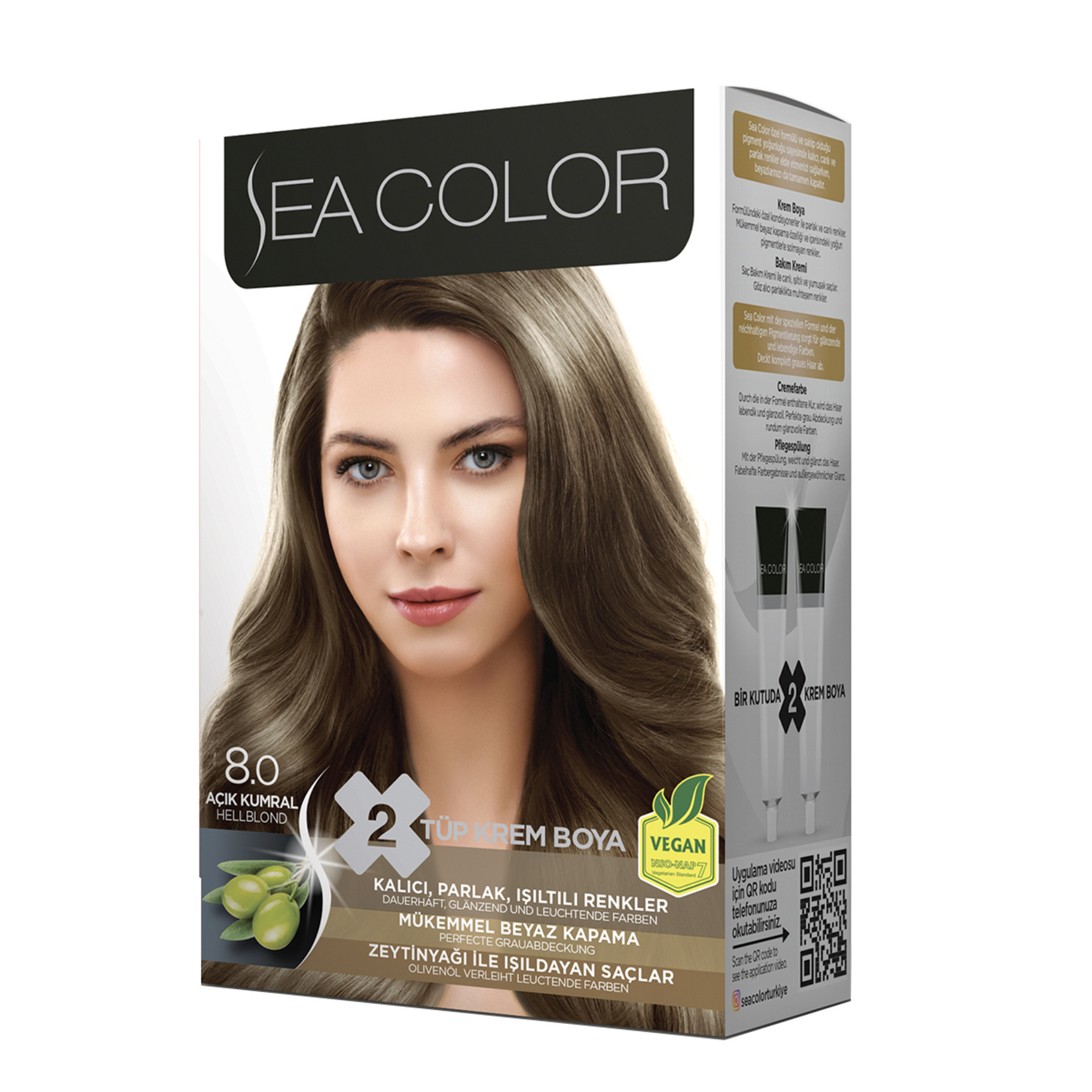 Sea Color Set 8.0 Boya Açık Kumral + Oksidan 185 Ml