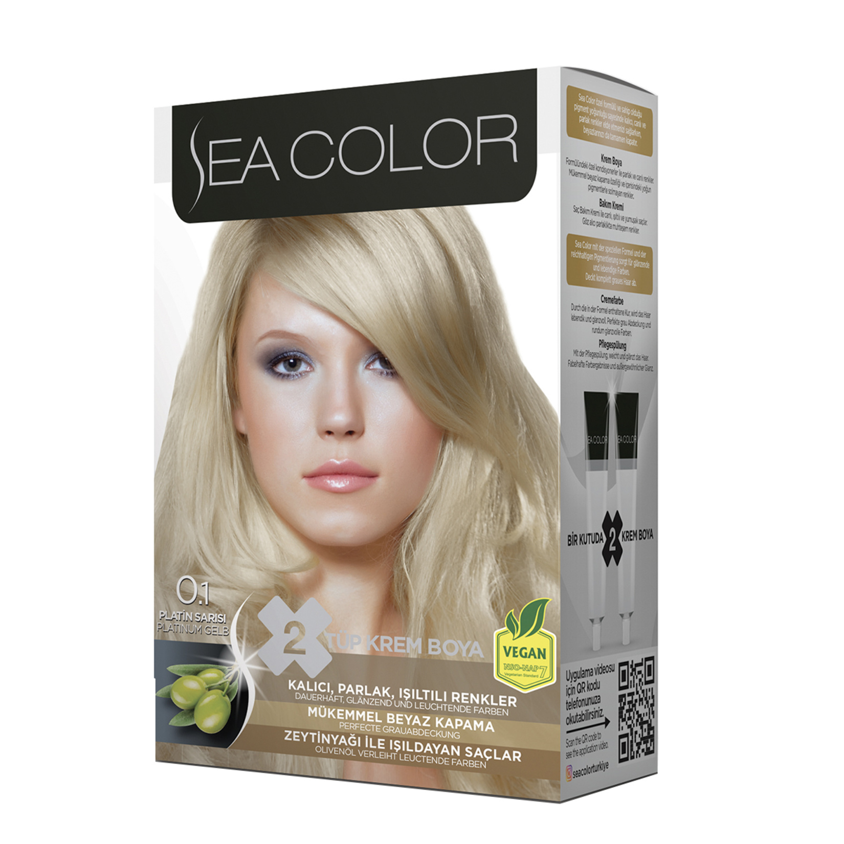 Sea Color Set Boya 0.1 Platin Sarısı + Oksidan 185 Ml