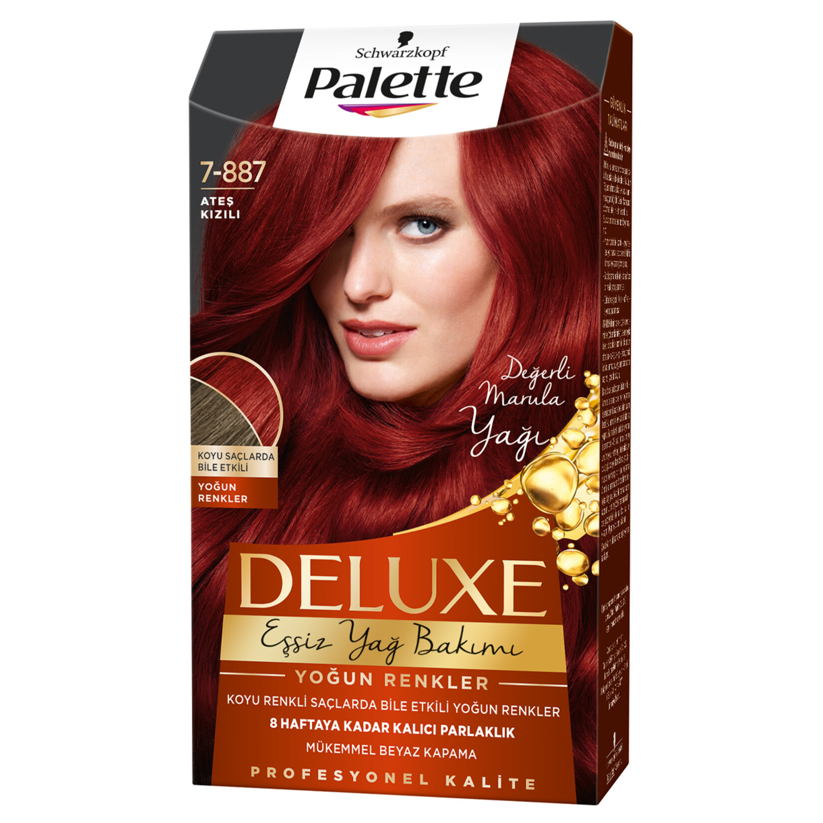 Palette Deluxe Yoğun Renkler Saç Boyası Ateş Kızılı 7-887