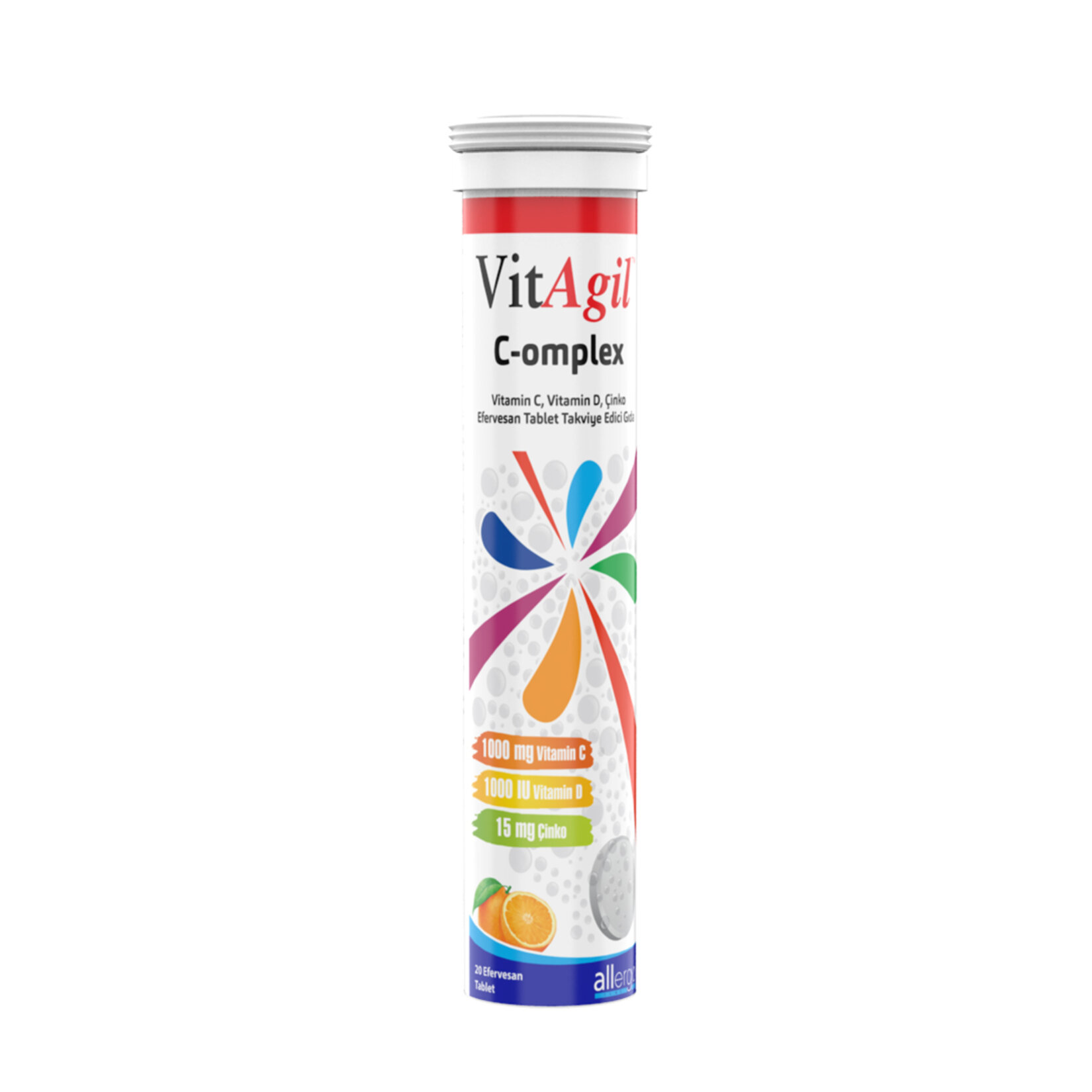 Vitagil C-omplex Vitamin C D Çinko 20 Efervesan Tablet 72g