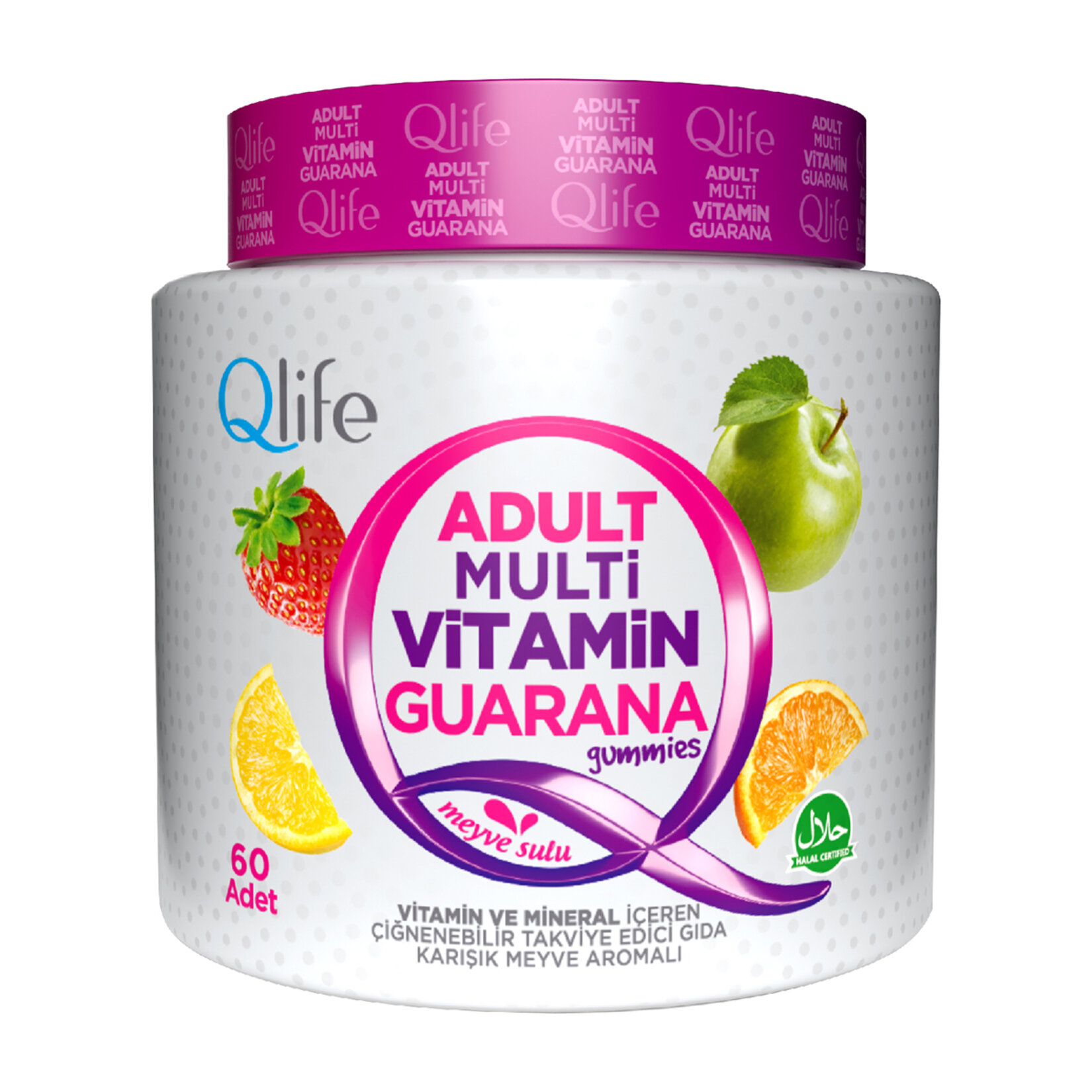 Qlife Adult Multivitamin Guarana Gummies 60 Adet