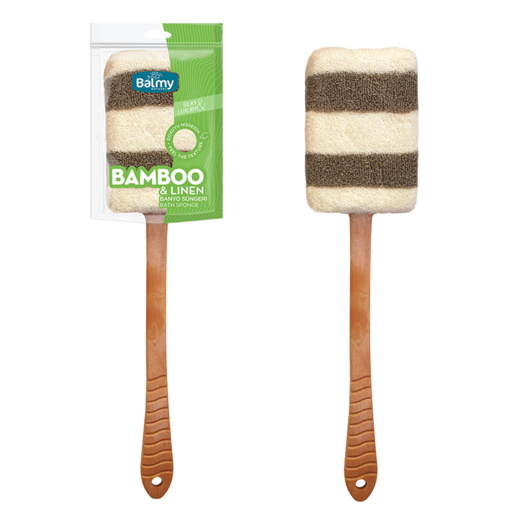 Balmy Bambu-Keten Saplı Masaj Süngeri