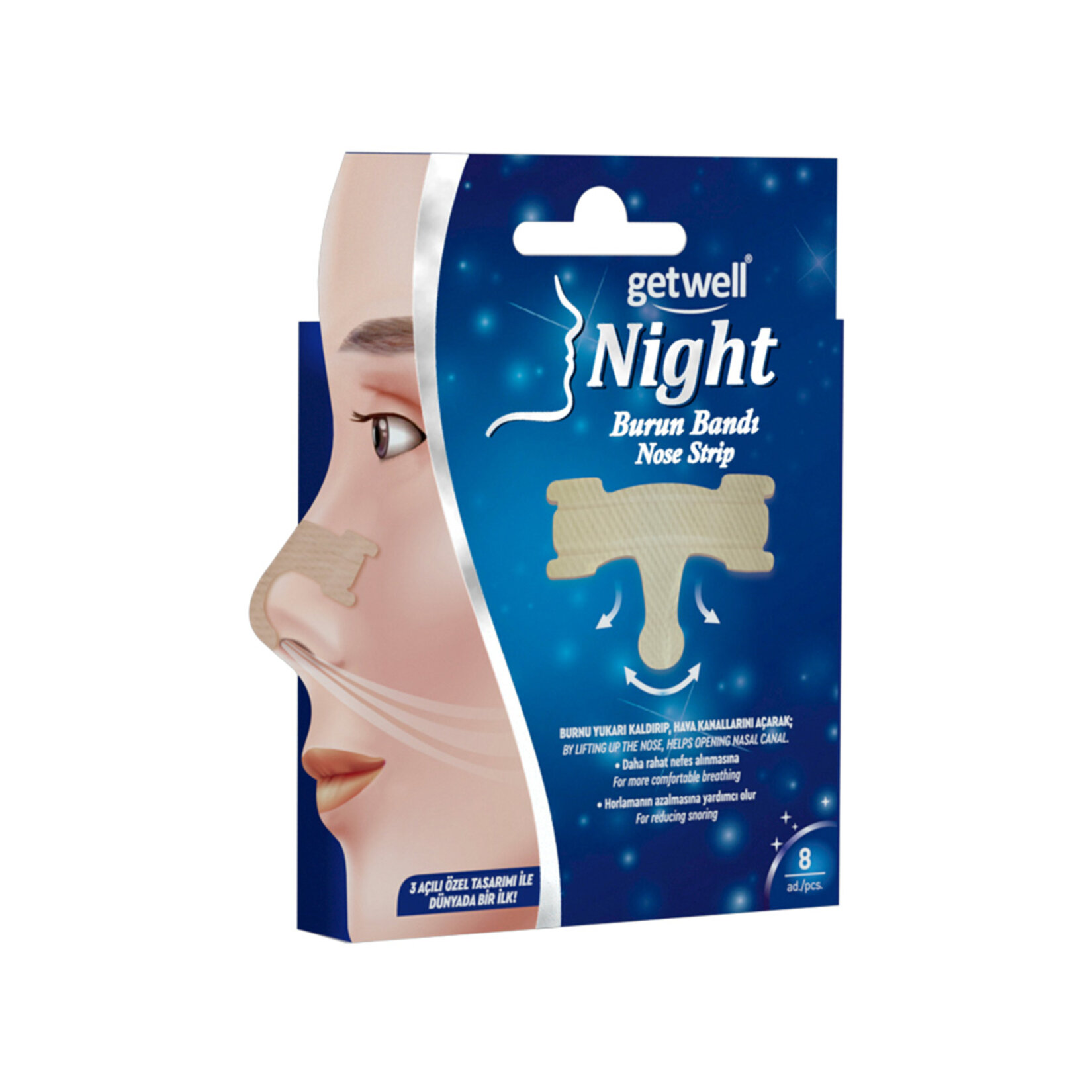 Getwell Night Burun Bandı 8'li