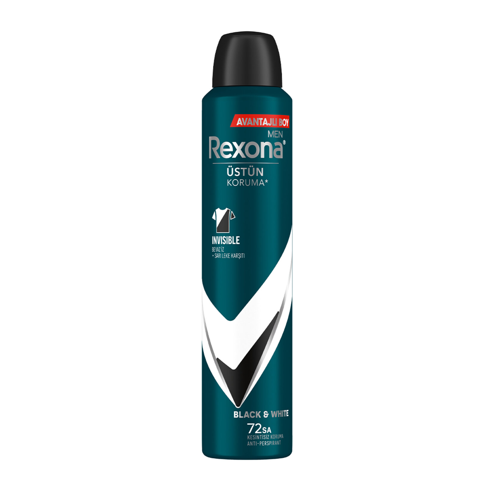 Rexona Men Erkek Sprey Deodorant Invisible Black & White 72 Saat Kesintisiz Üstün Koruma 200 ml