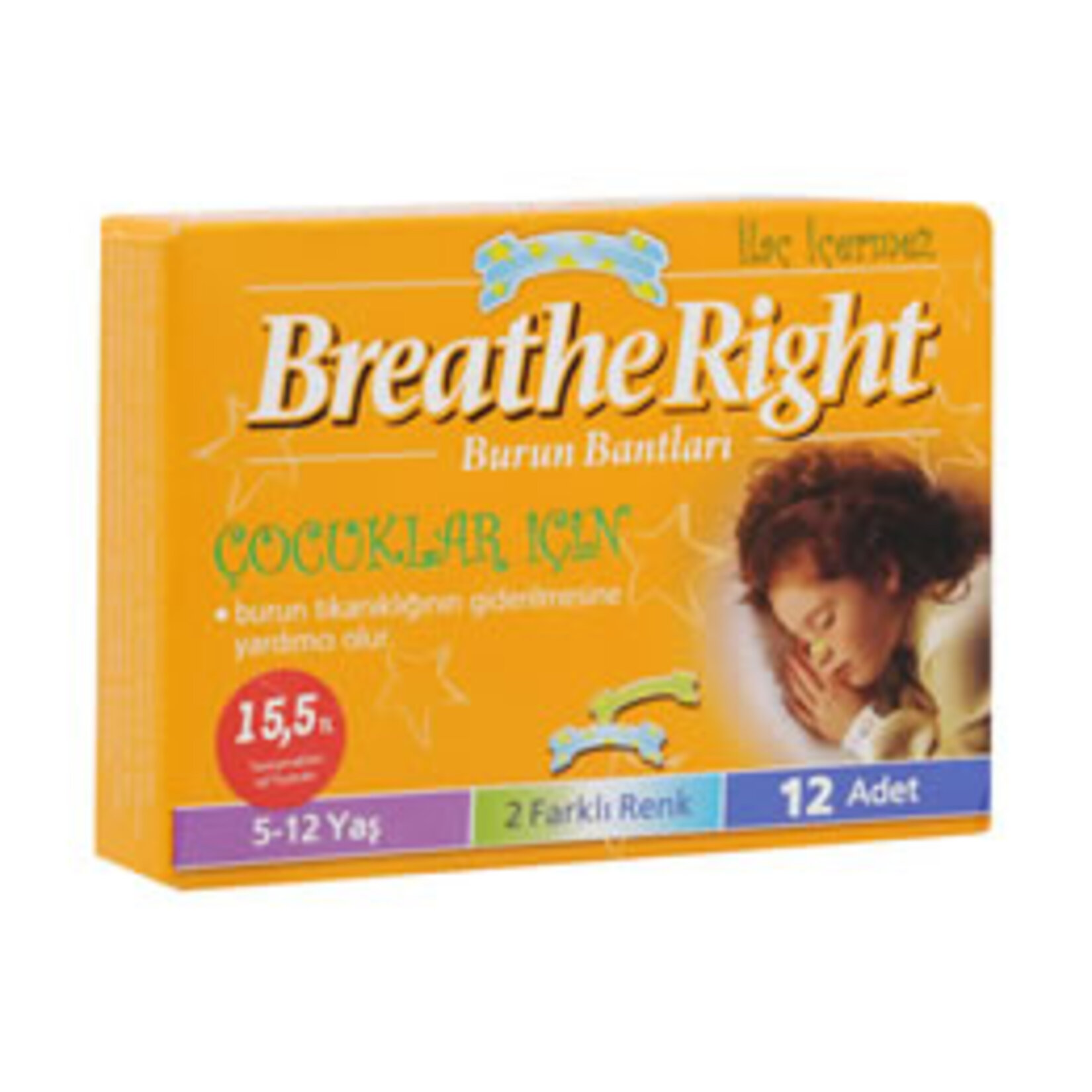 Breathe Right Çocuklar İçin Burun Açıcı Bant 12'Li (2 Farklı Renk İçerir)