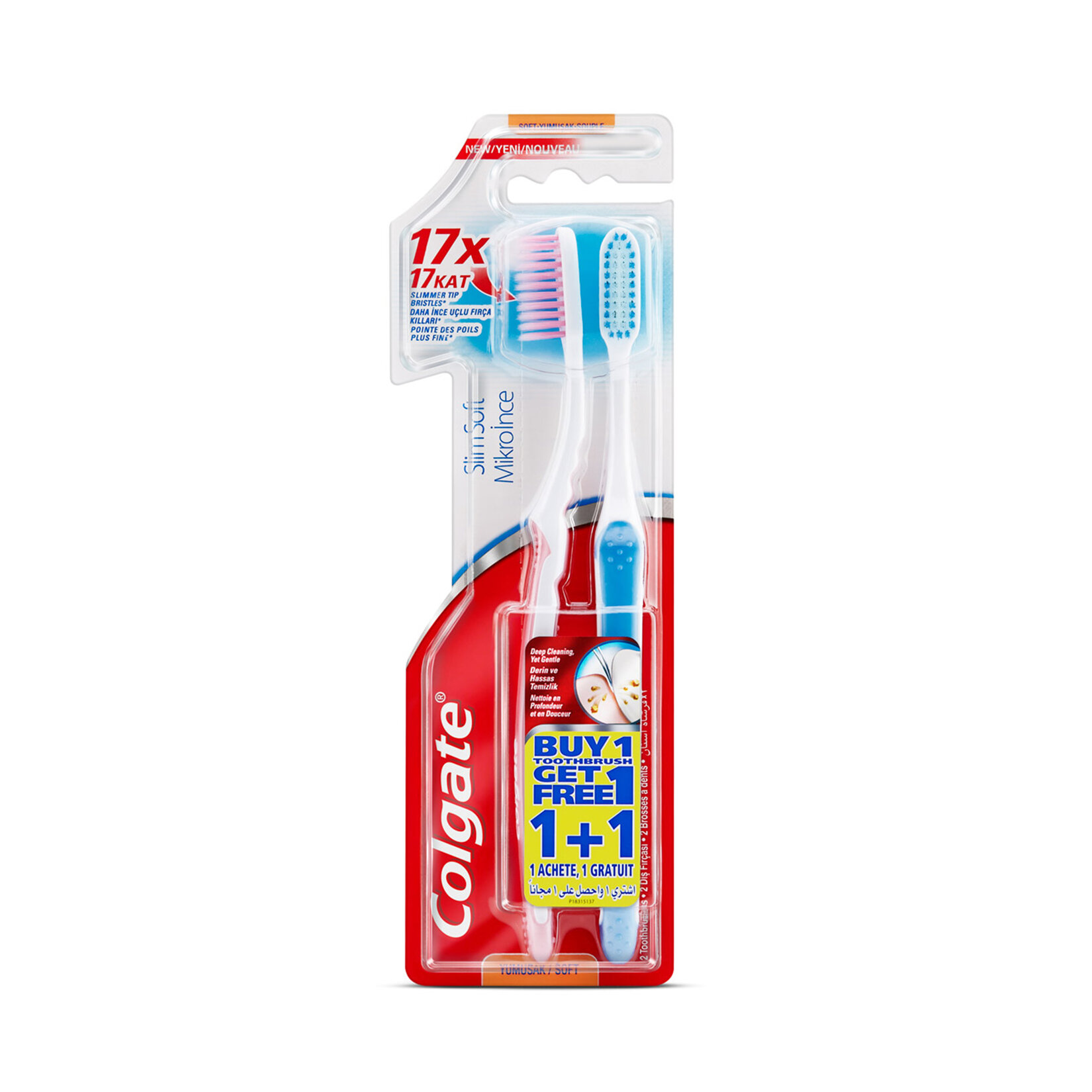 Colgate Mikro İnce Hassas Temizlik Yumuşak Diş Fırçası 1+1