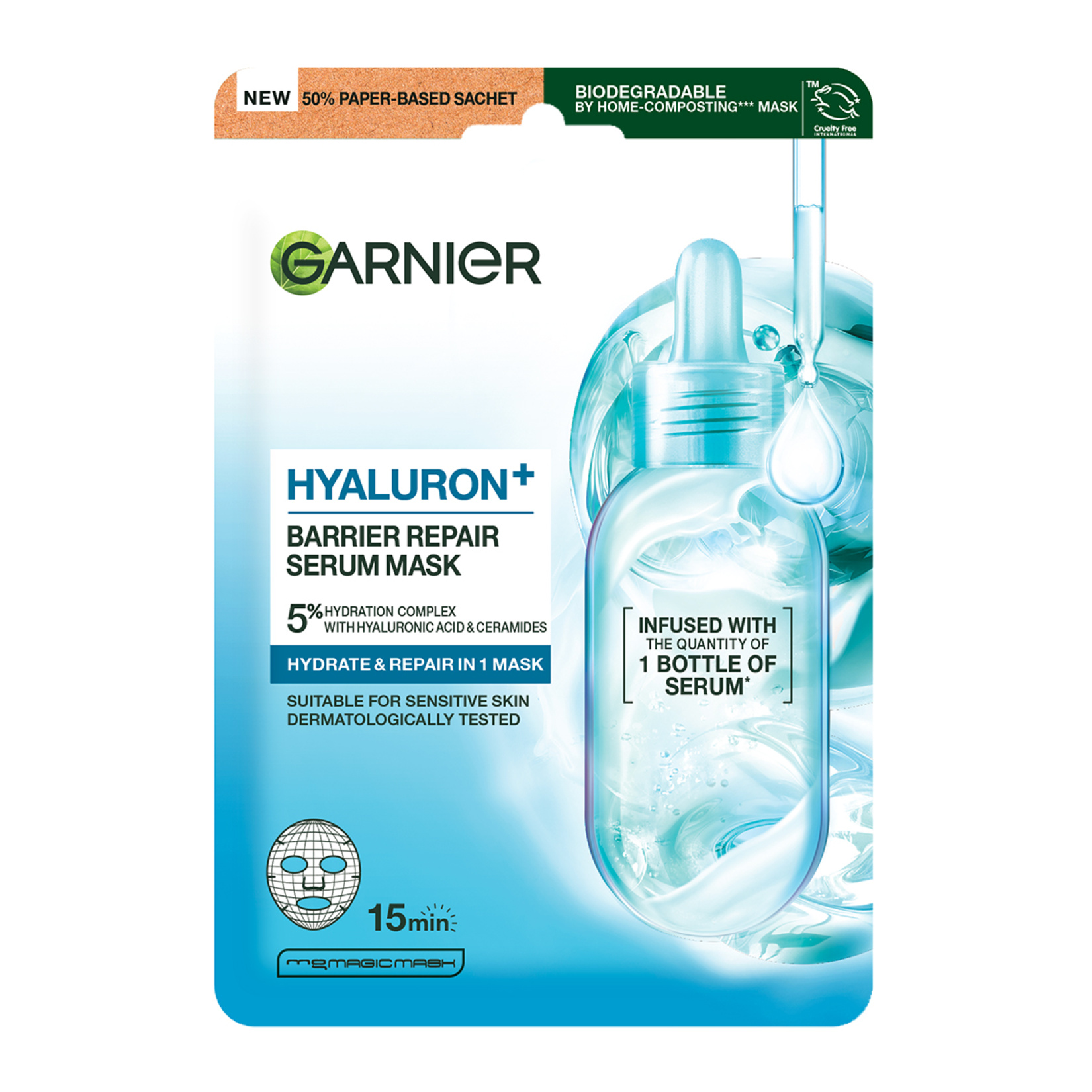 Garnier Hyaluron Cilt Bariyeri Onarıcı Kağıt Maske 28 G