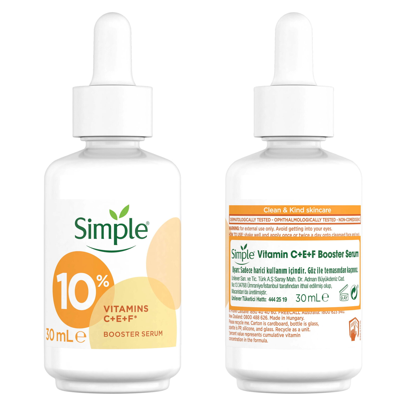 Simple Booster Serum Vitamin C + E + F Etkili 30 Ml