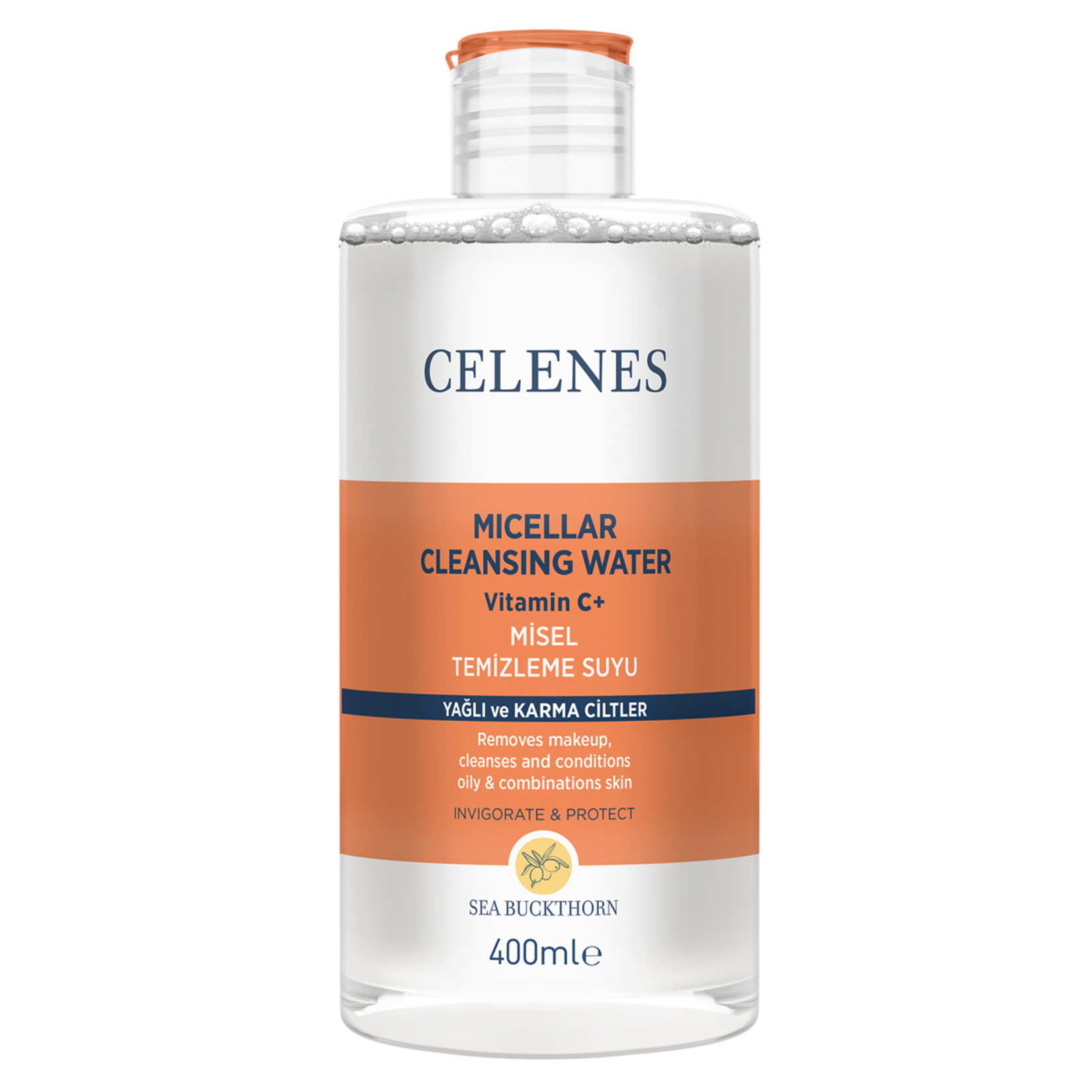 Celenes Sea Buckthorn Misel Temizleme Suyu Yağlı & Karma Ciltler 400 Ml