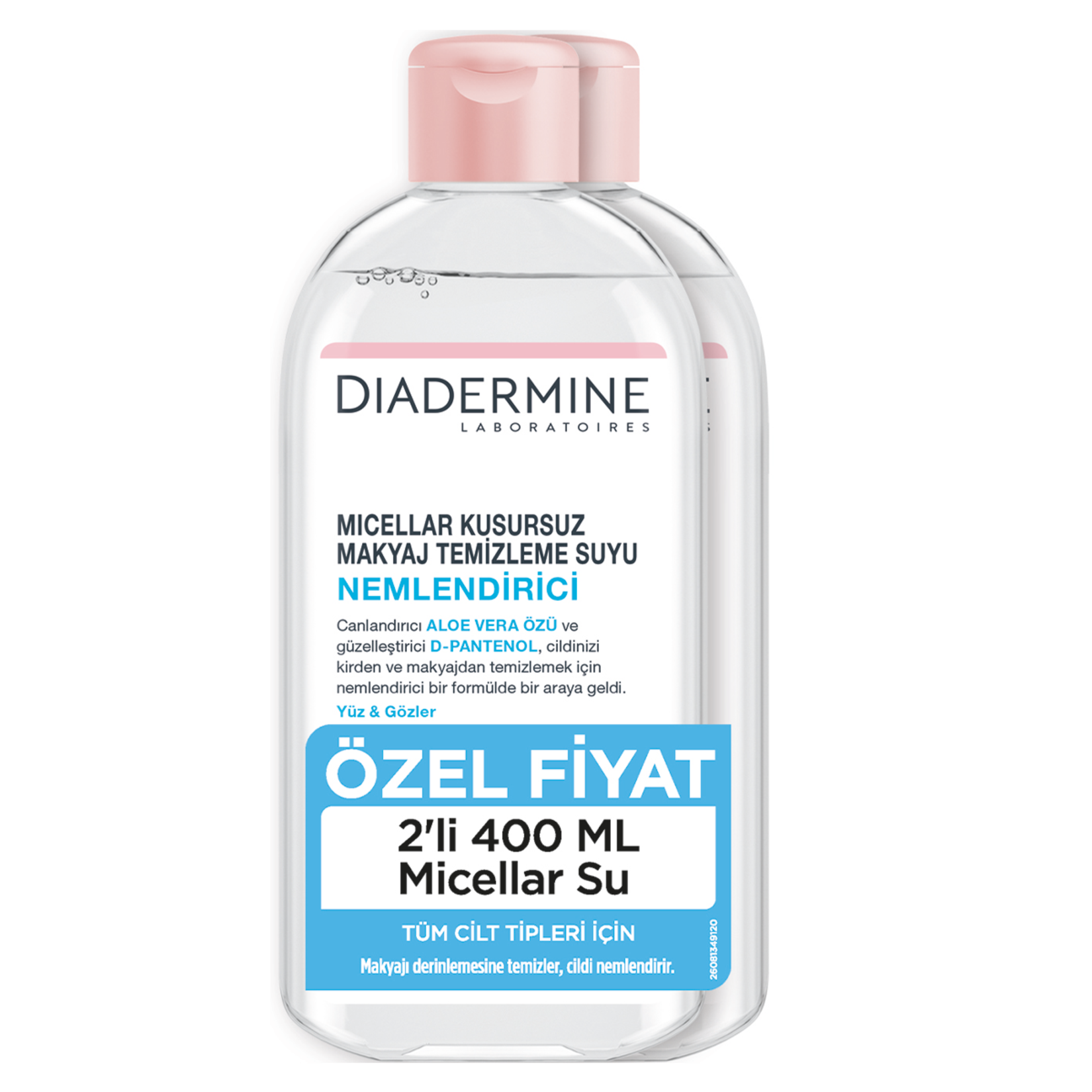Diadermine Micellar Nemlendirici Temizleyici Su 2x400 ml